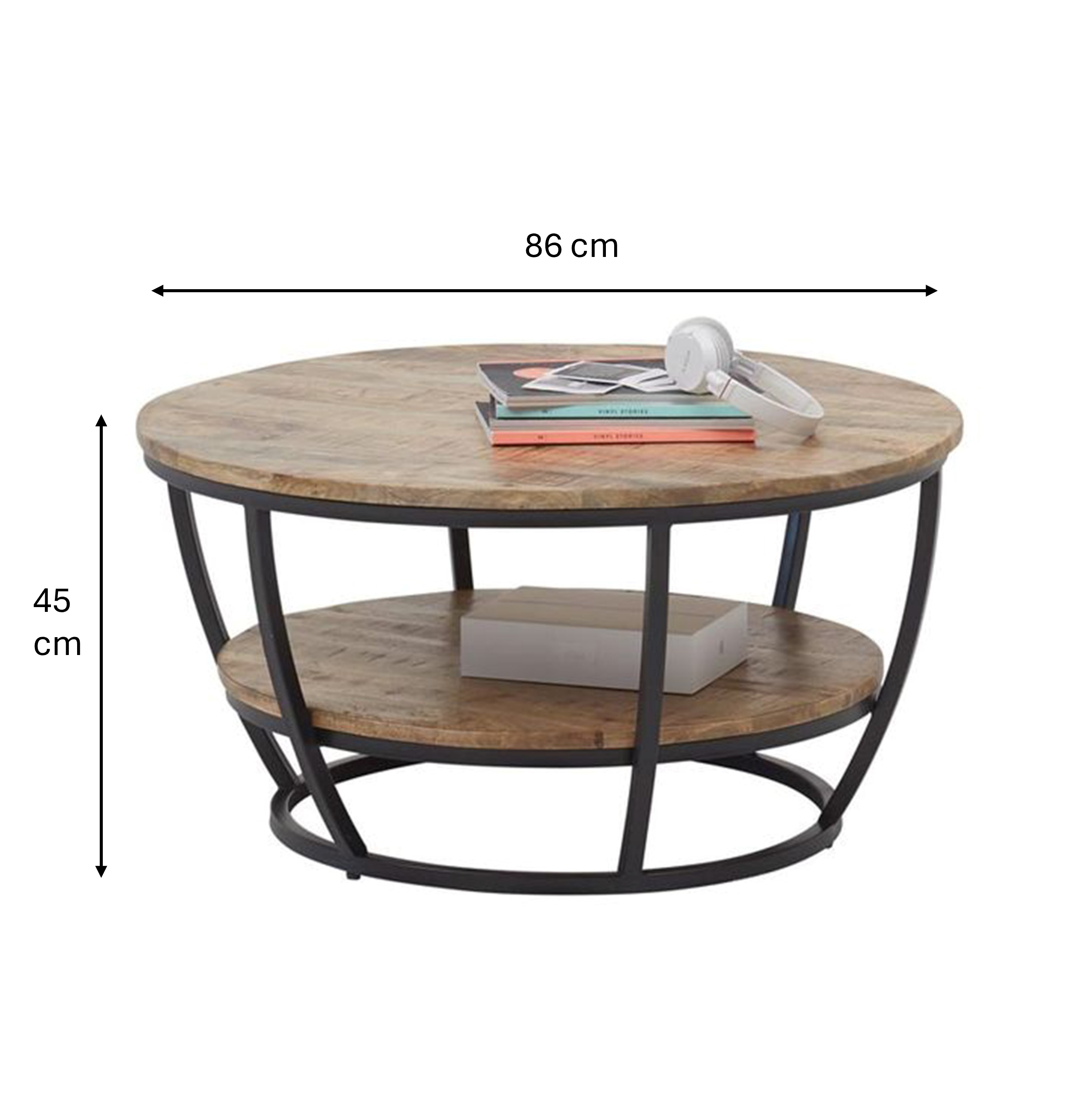 Coffee Table Round With Double Top 86 Mango