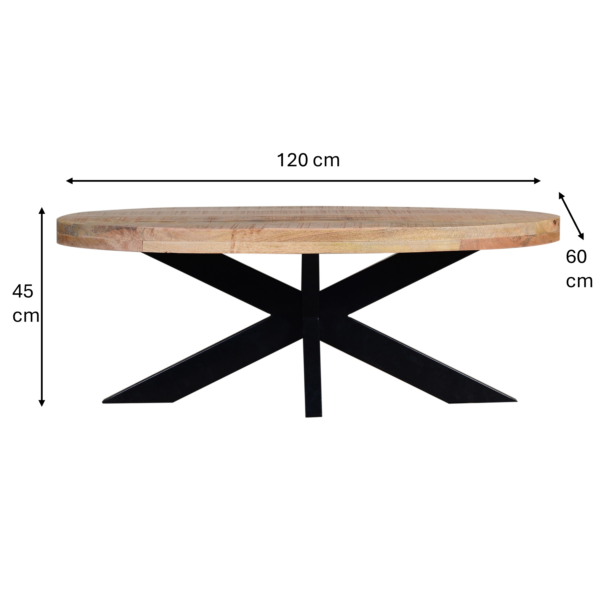 Coffee Table Oval With Matrix Leg 120 Mango