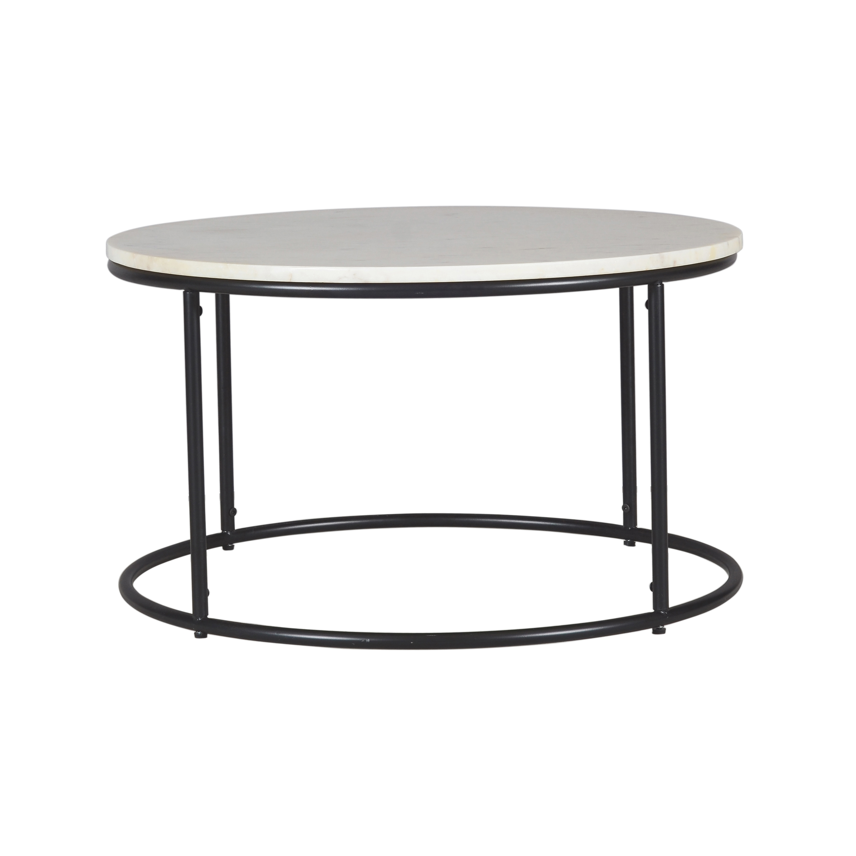 Coffee Table Round 80 White Marble