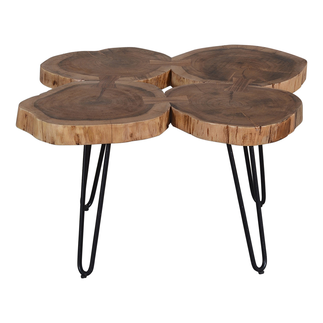 Four Log Coffee Table Round Live Edge 76 Acacia