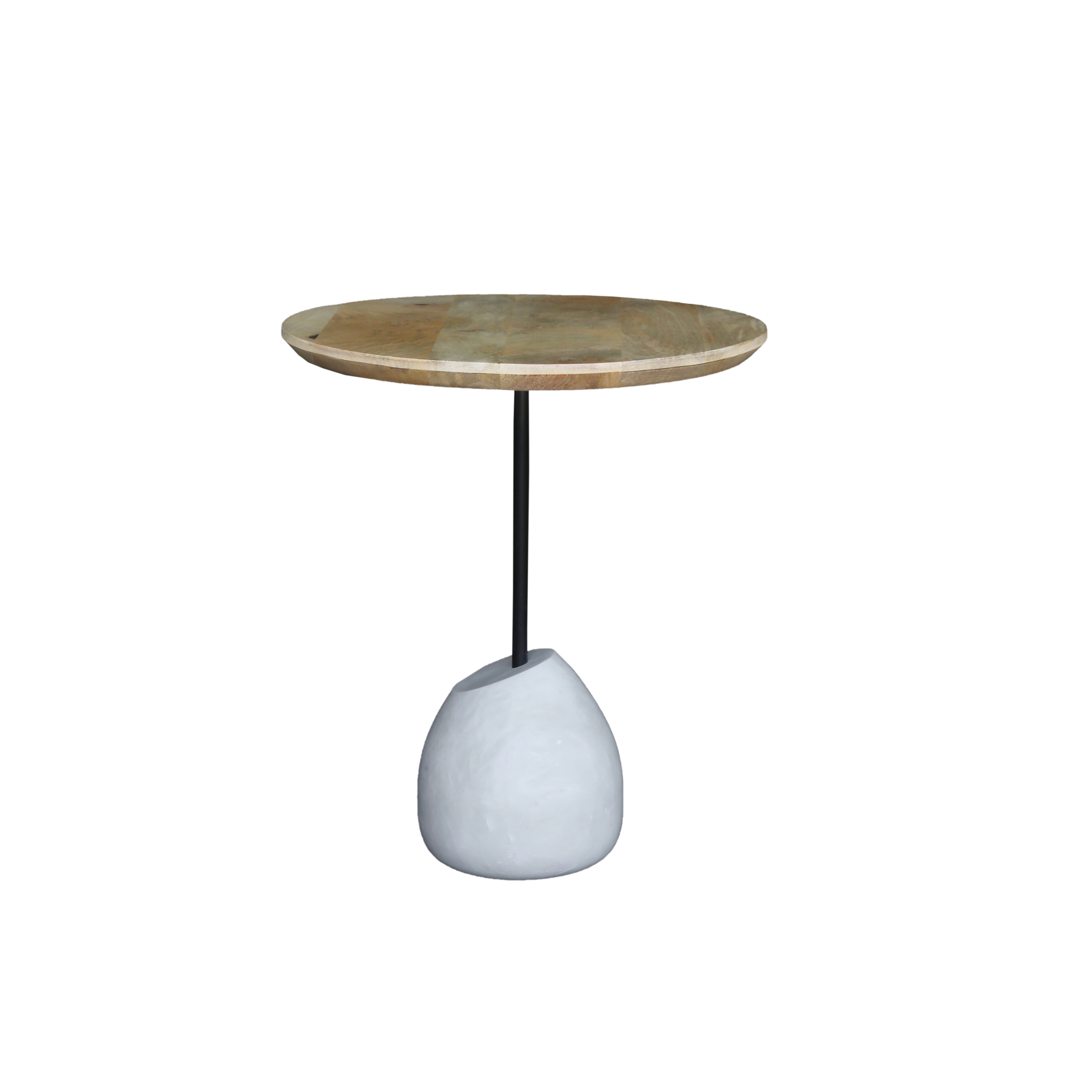 Side Table Round With Marble Base 46 Mango