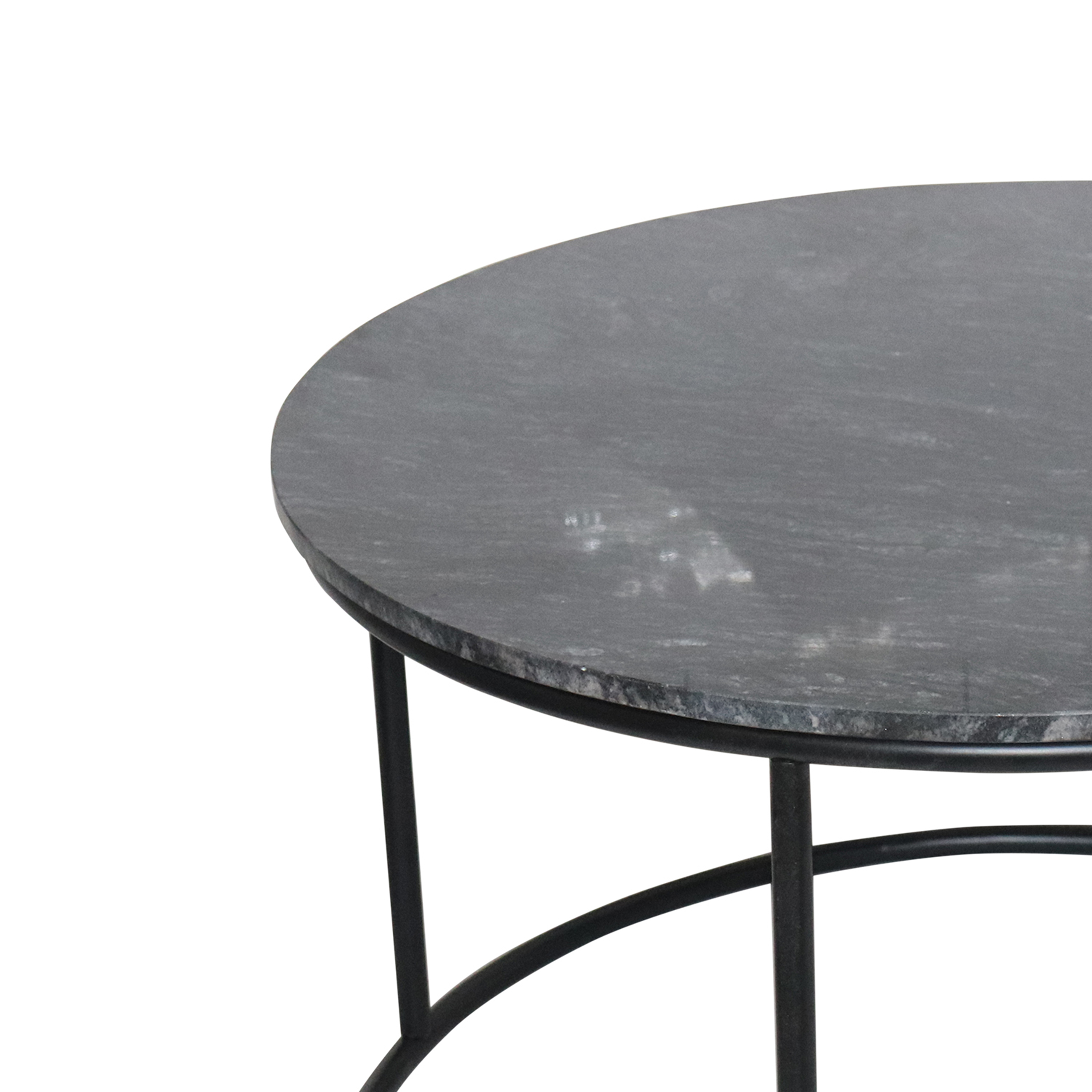 Coffee Table Round 80 Black Marble