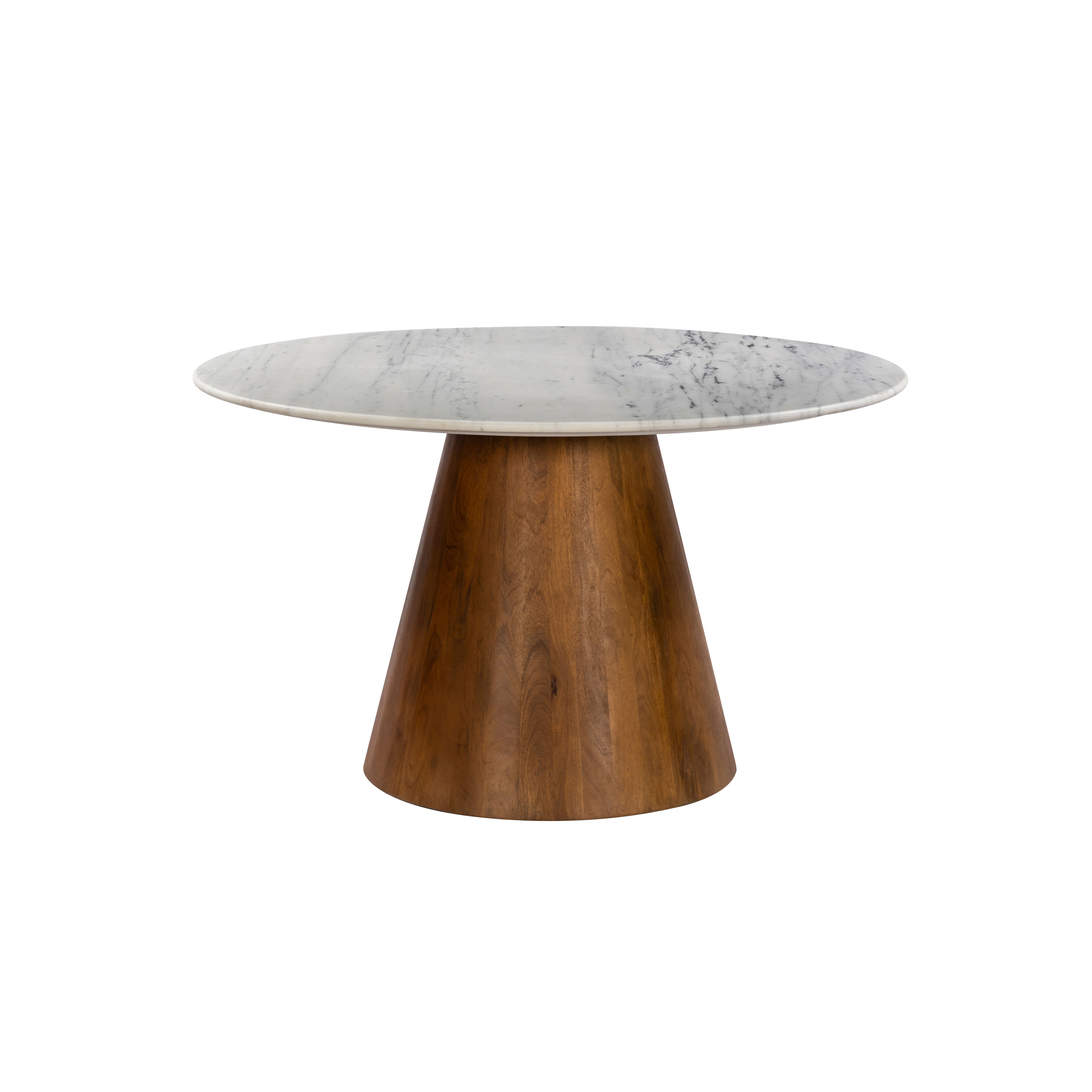 Dining Table Round With Wooden Base 130 Marble