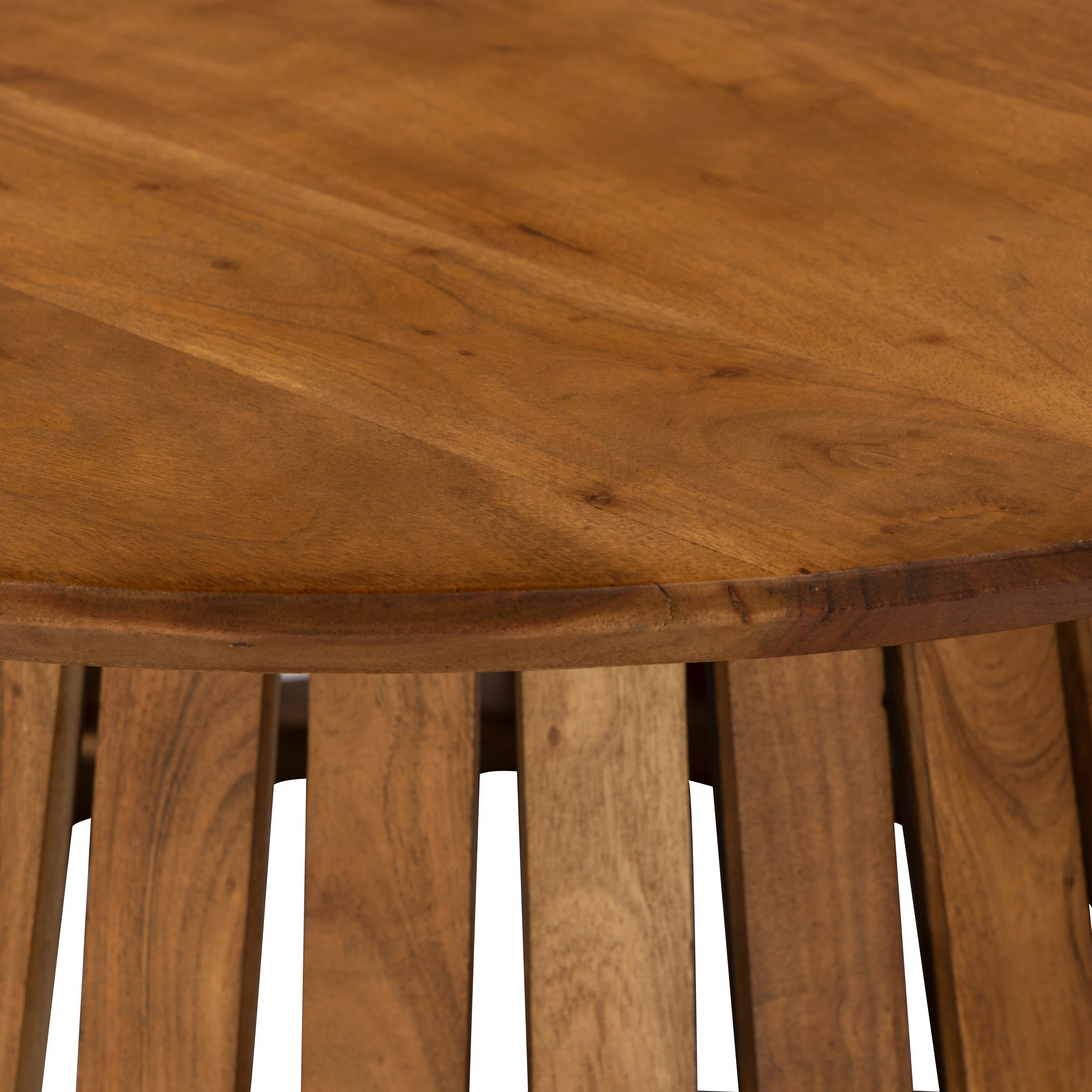 Coffee Table Round With Slated Base 80 Acacia
