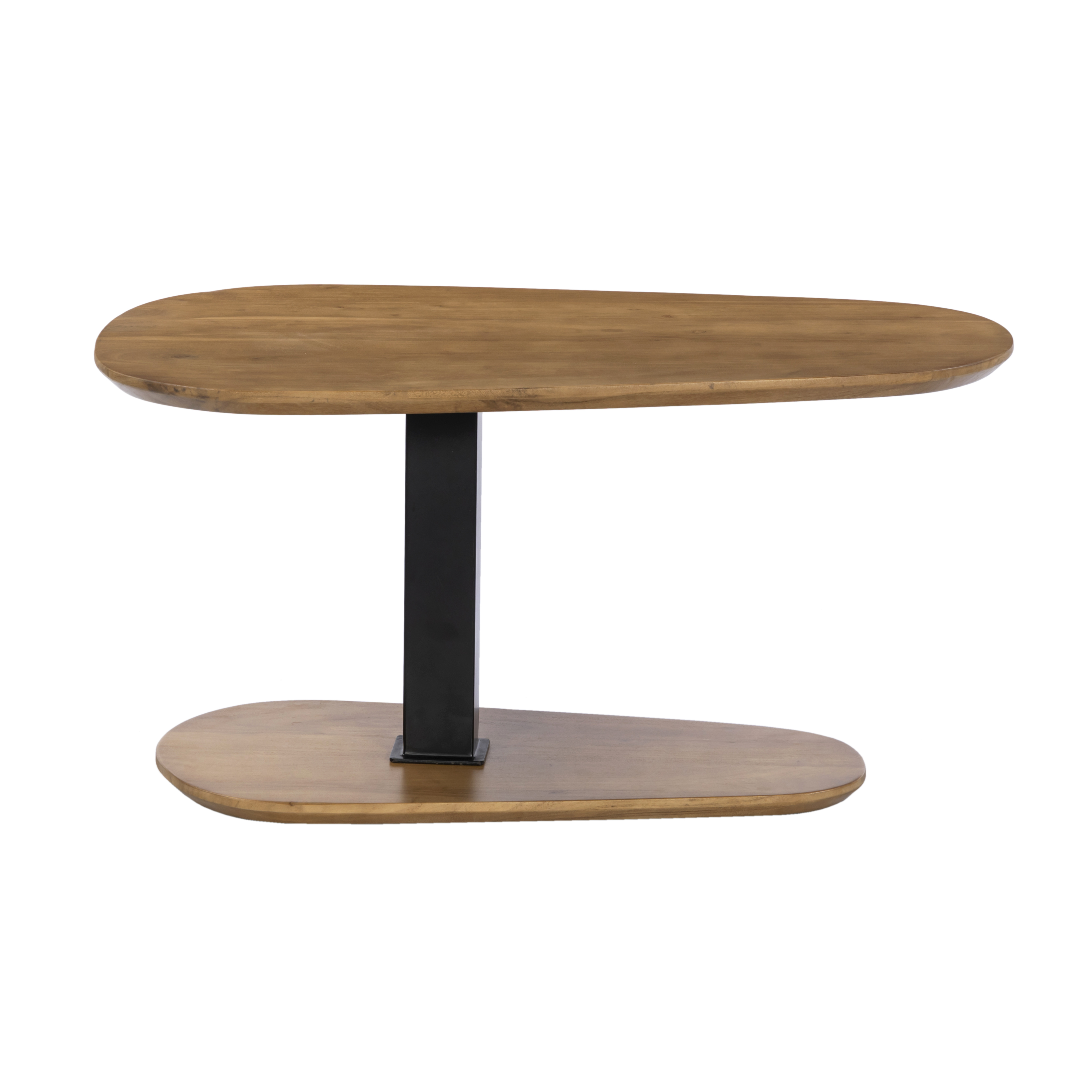 Coffee Table Oval With Metal Pilar Base 95 Acacia