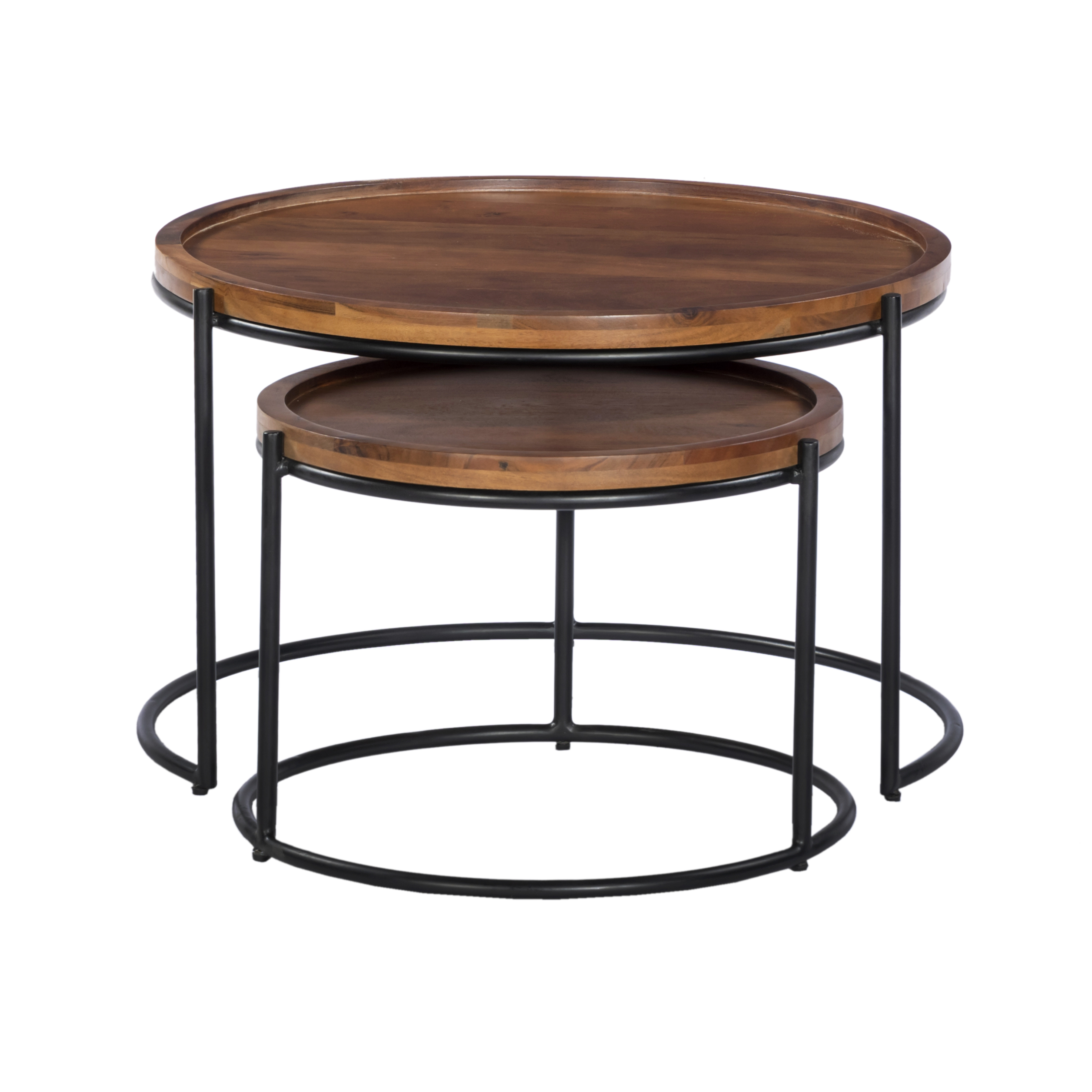 Coffee Table Set Of 2 Round 70 Acacia