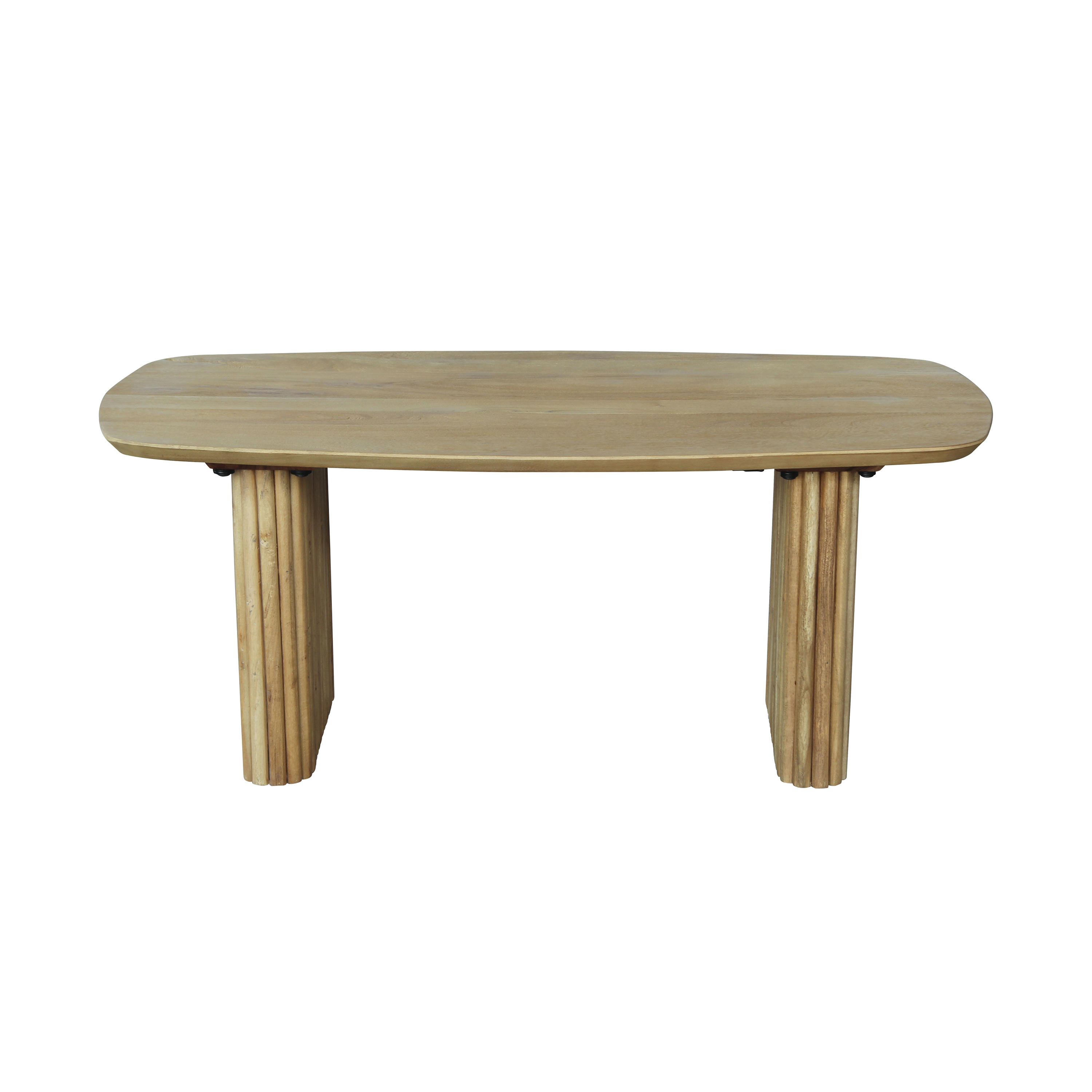 Dining Table Oval Swiss Edge With Flute Base 220 Acacia
