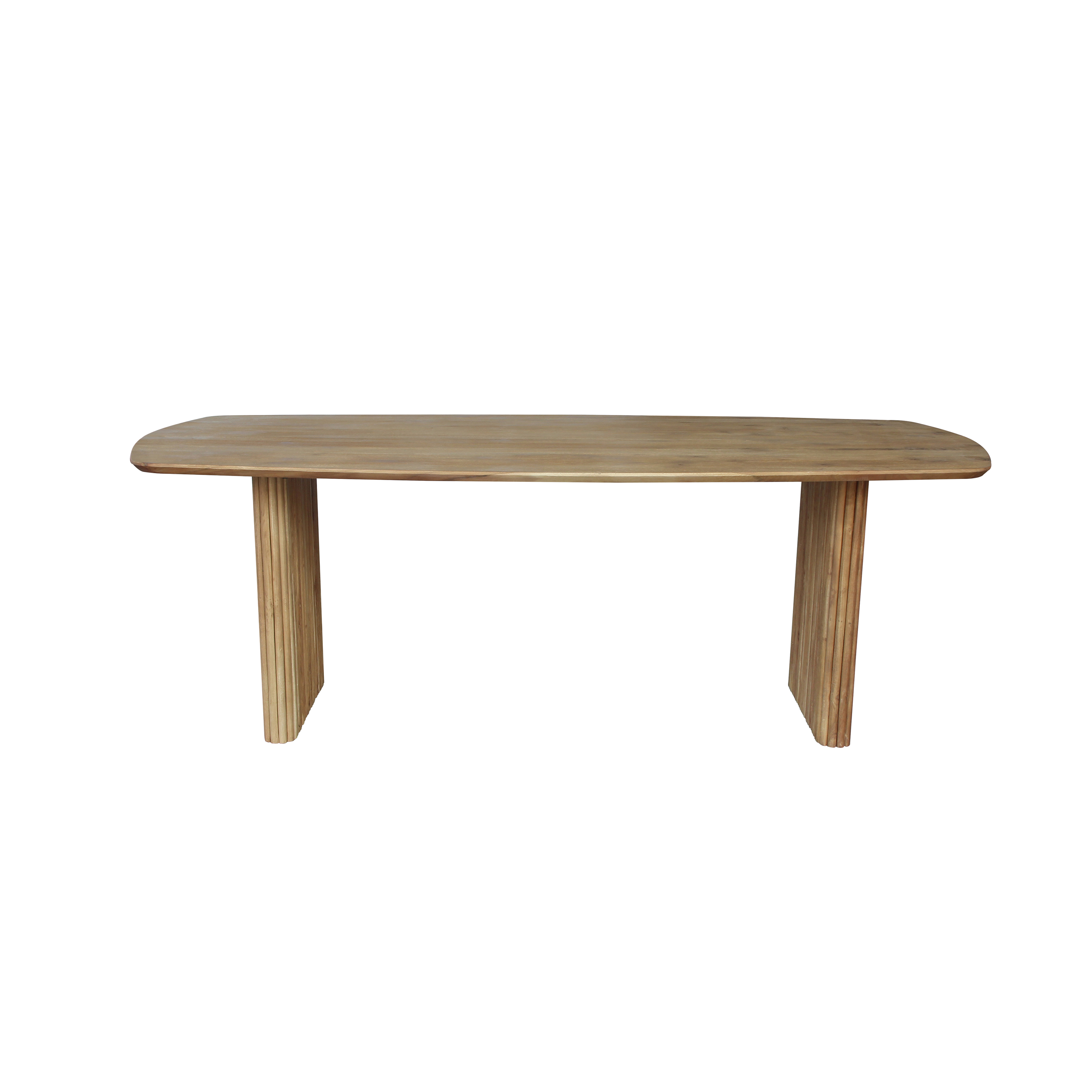 Coffee Table Oval Swiss Edge With Flute Base 110 Acacia
