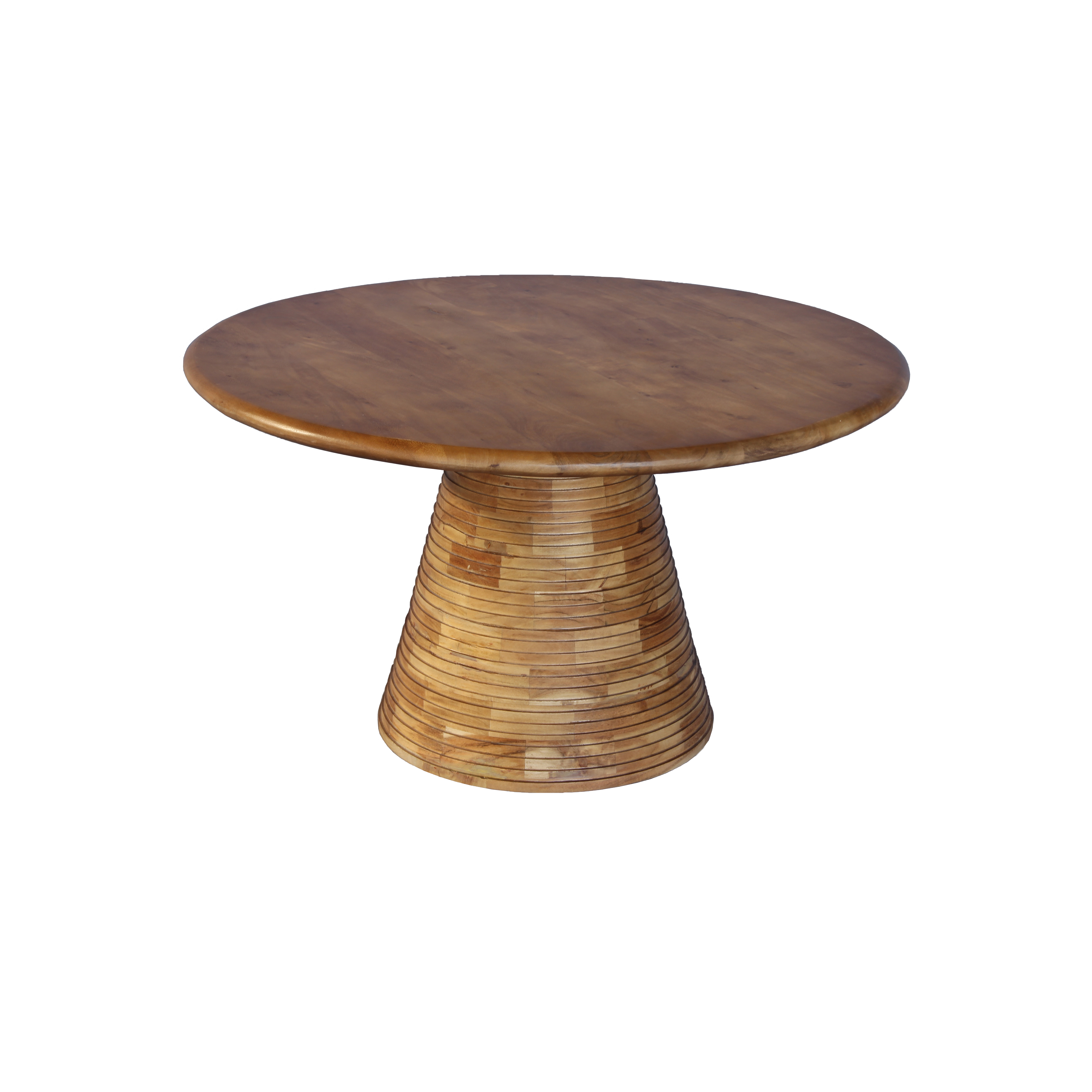 Coffee Table Round With Wooden Base 80 Acacia