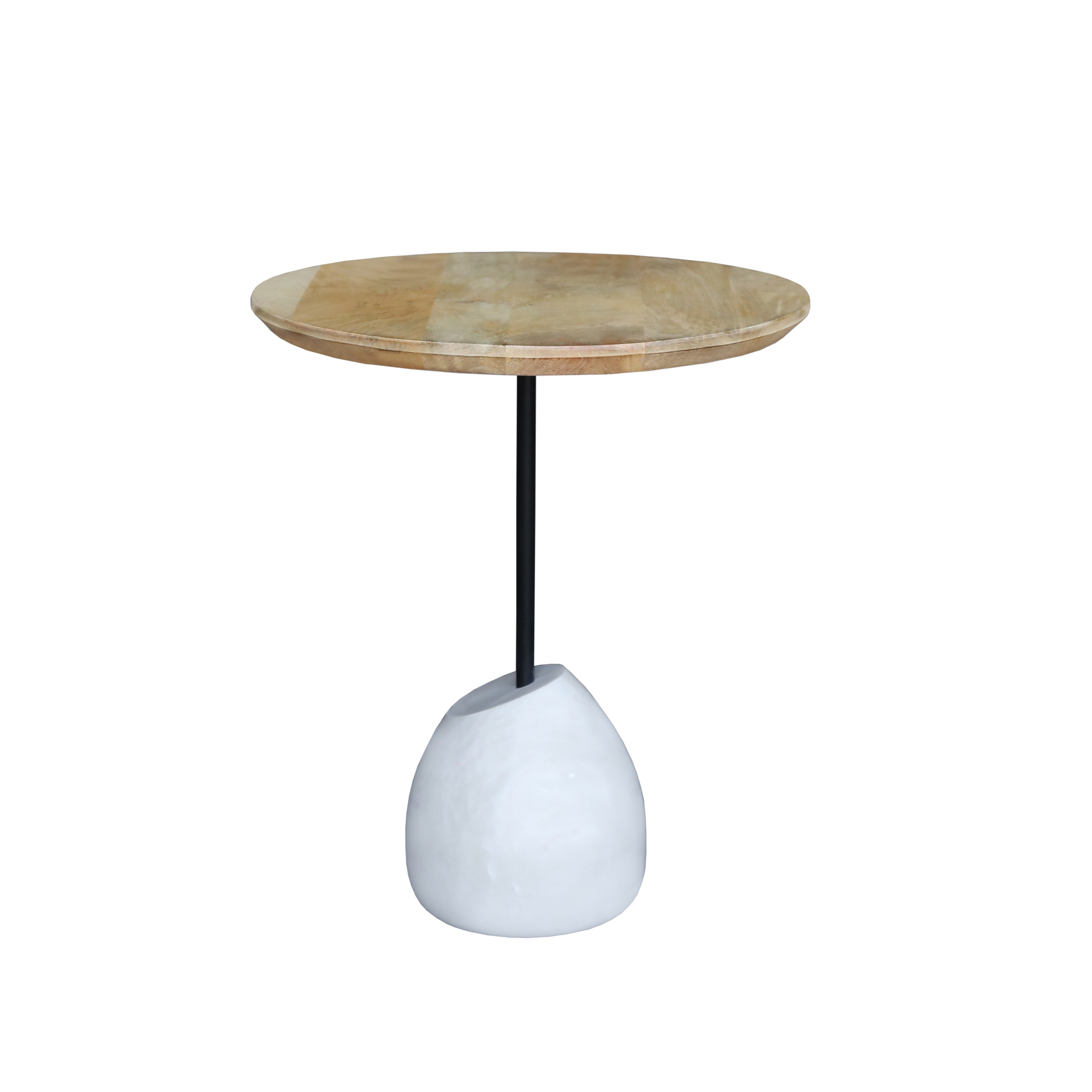 Side Table Round With Marble Base 46 Mango