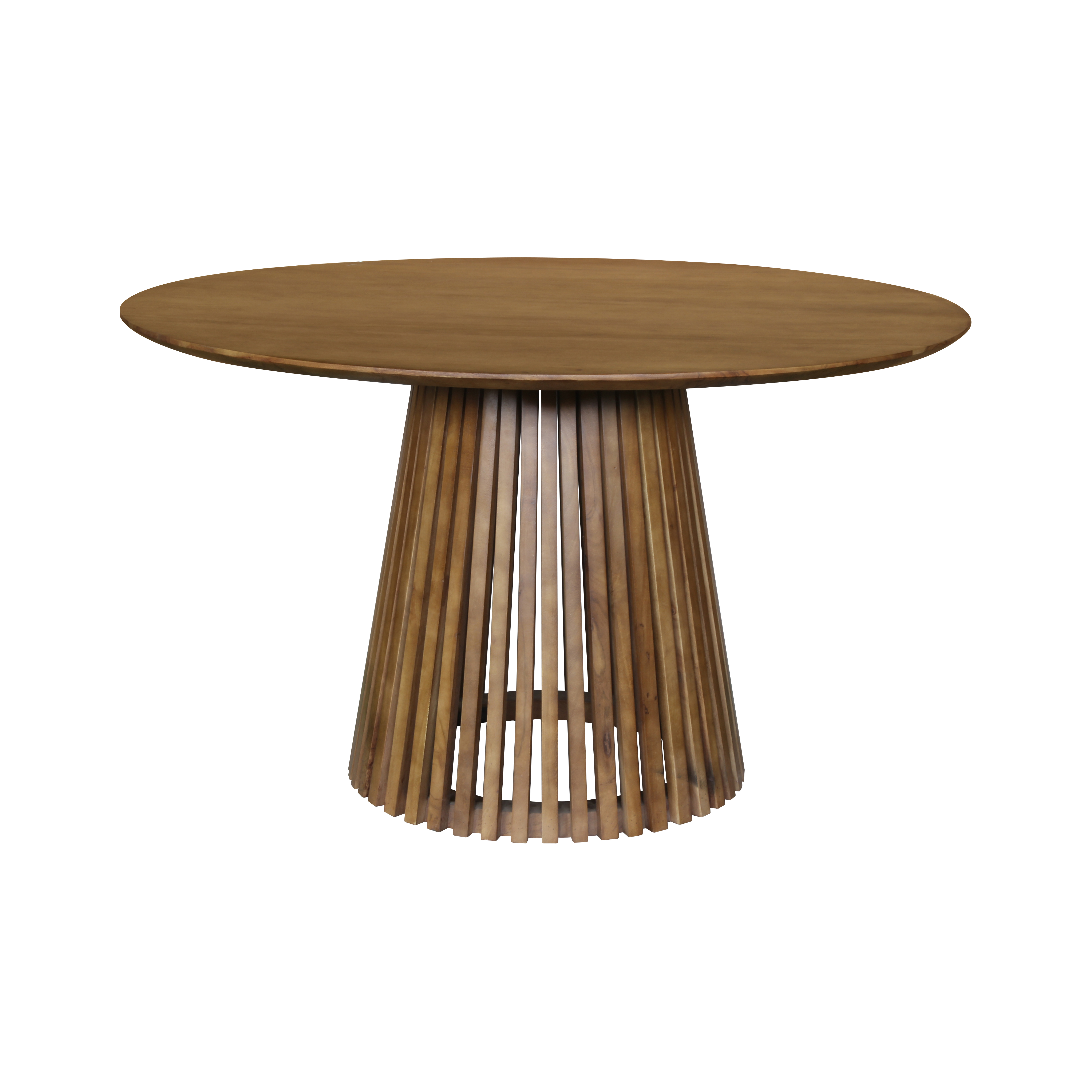 Dining Table Round With Slated Base 135 Acacia