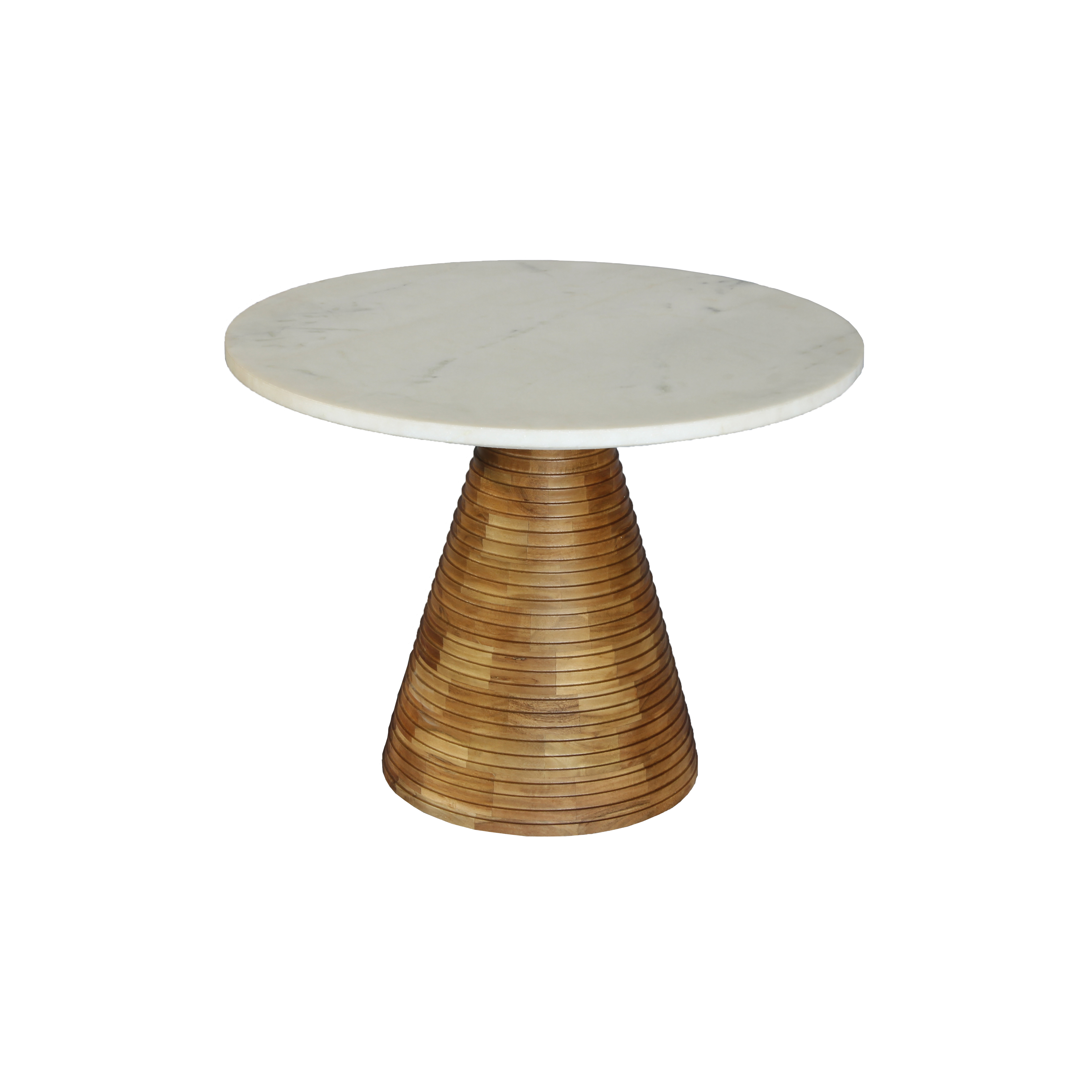 Coffee Table Round With Wooden Base 60 Marble