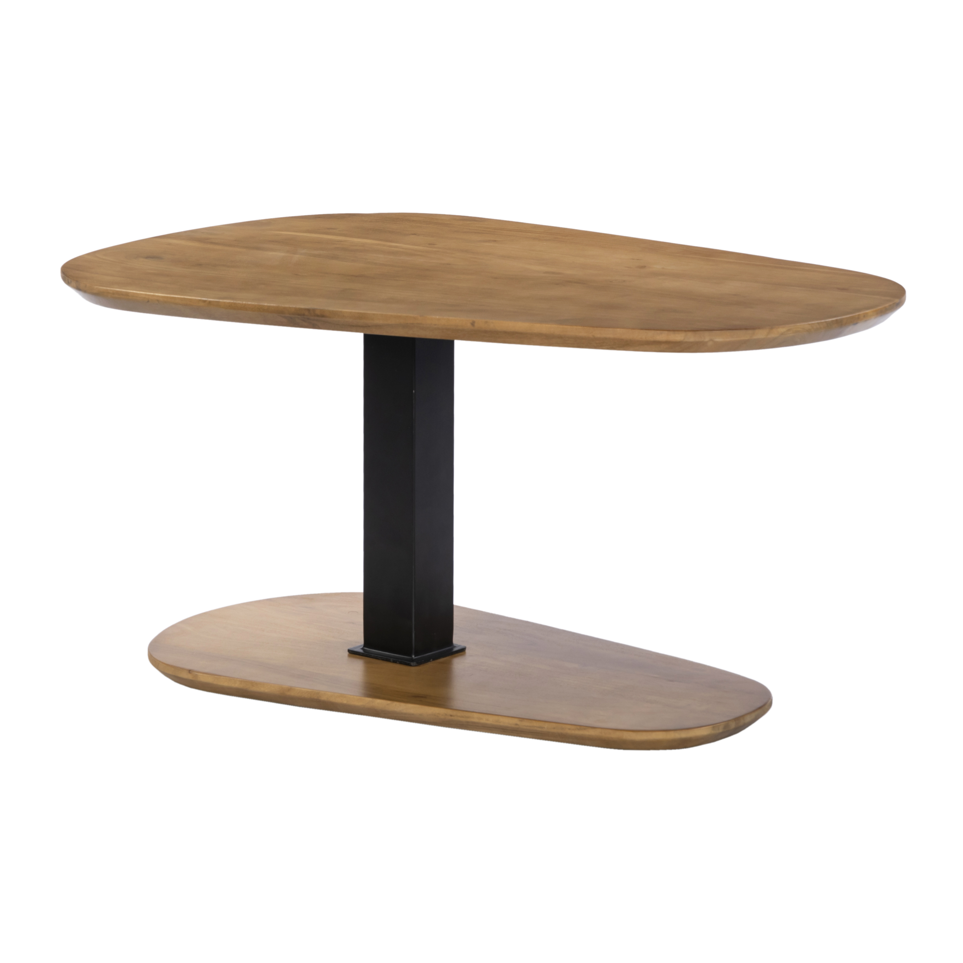 Coffee Table Oval With Metal Pilar Base 95 Acacia