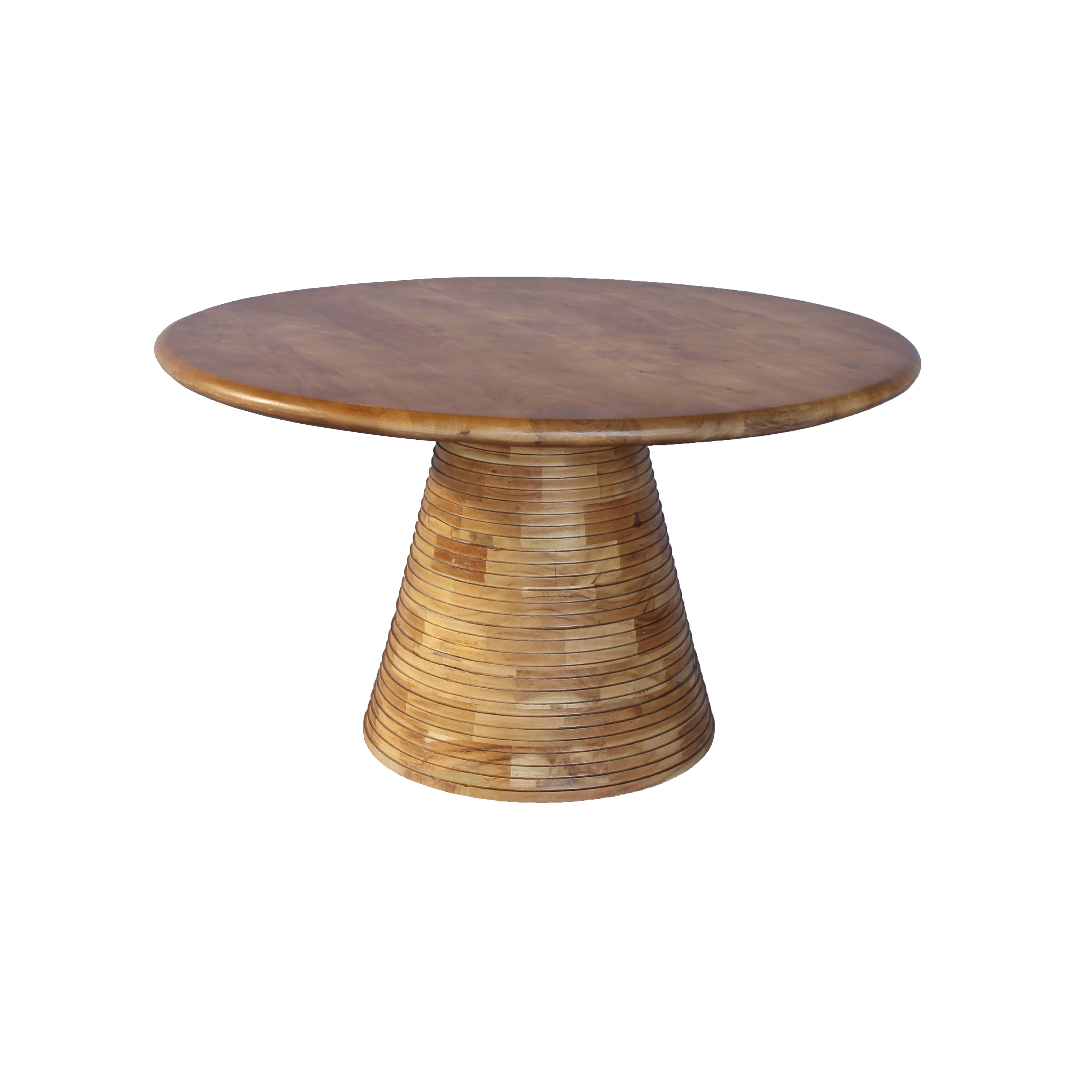 Coffee Table Round With Wooden Base 80 Acacia