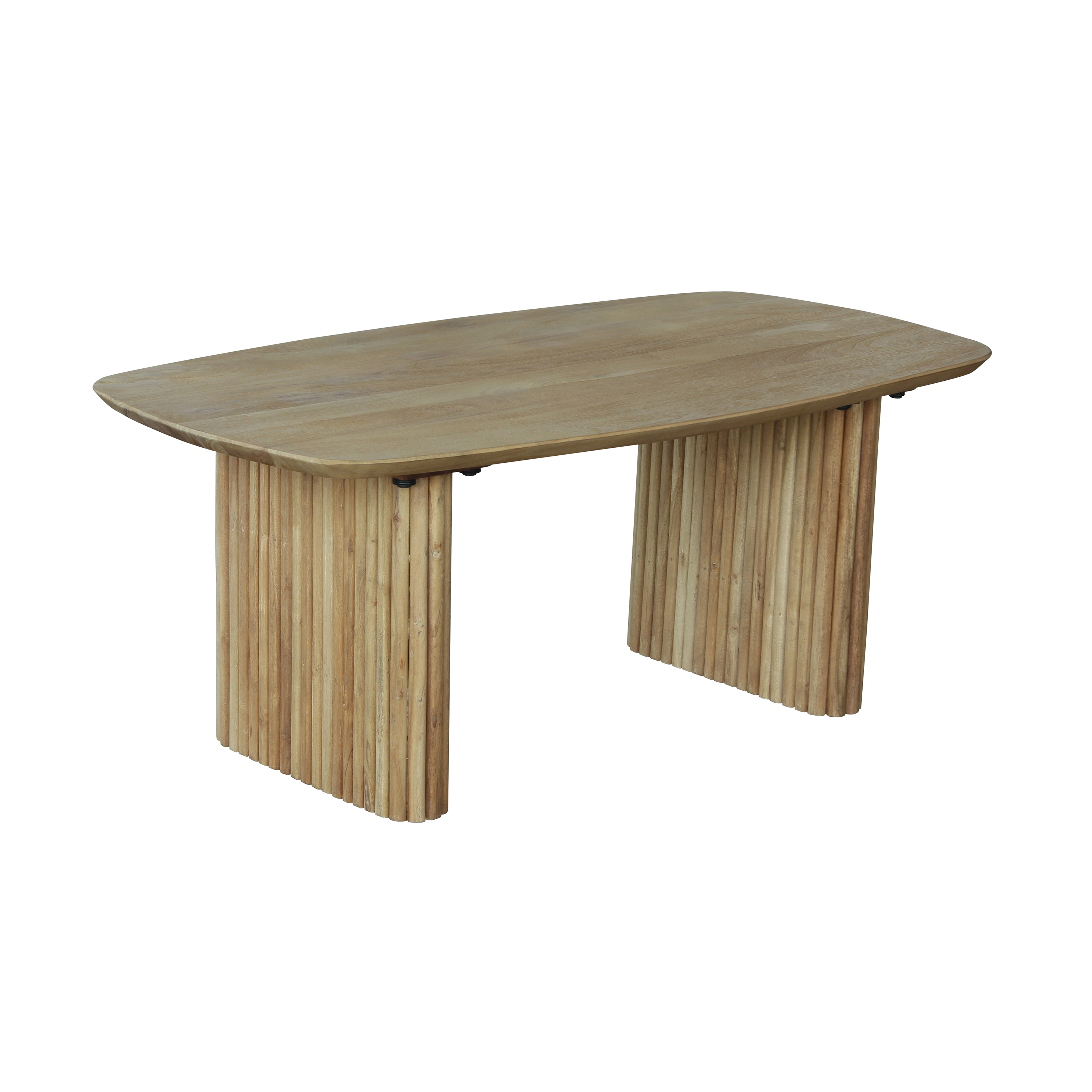 Dining Table Oval Swiss Edge With Flute Base 220 Acacia