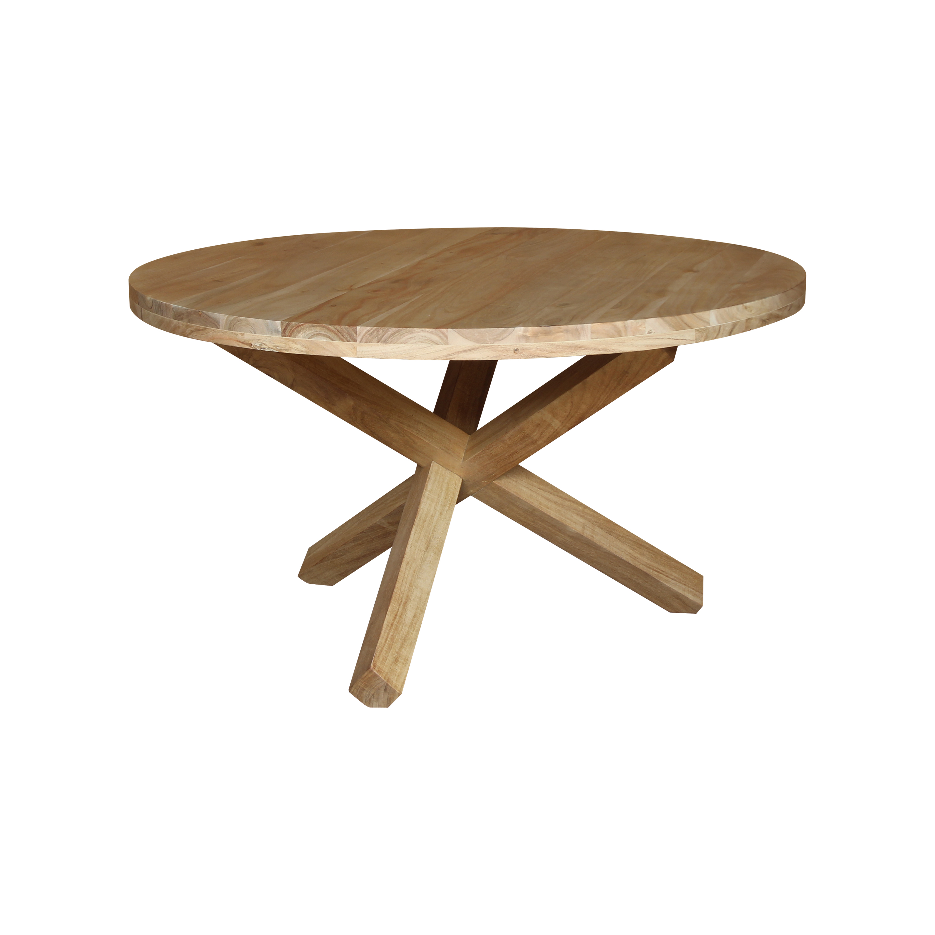 Coffee Table Round With Wooden Matrix Leg 80 Acacia