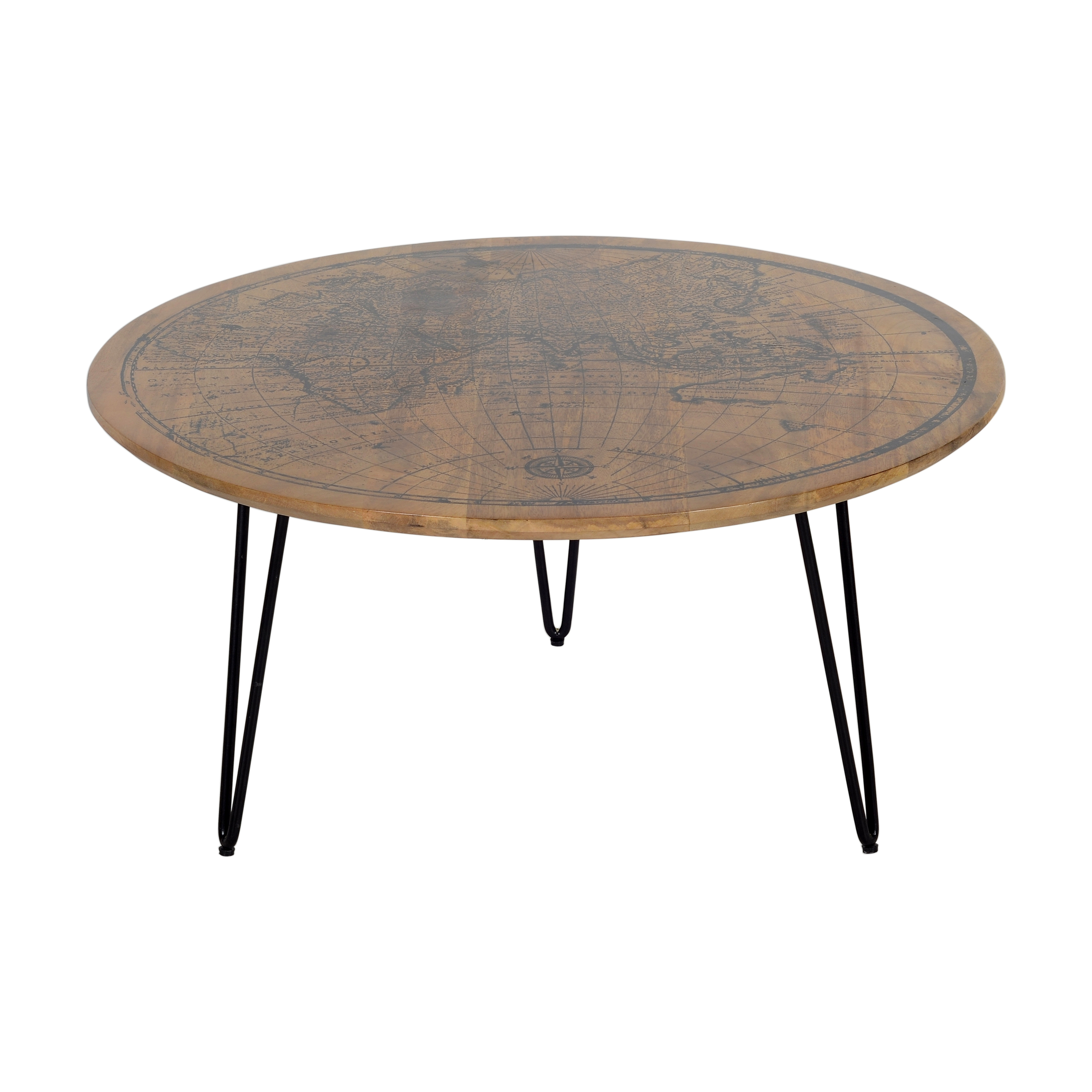 Coffee Table Round Hairpin Leg 90 Mango