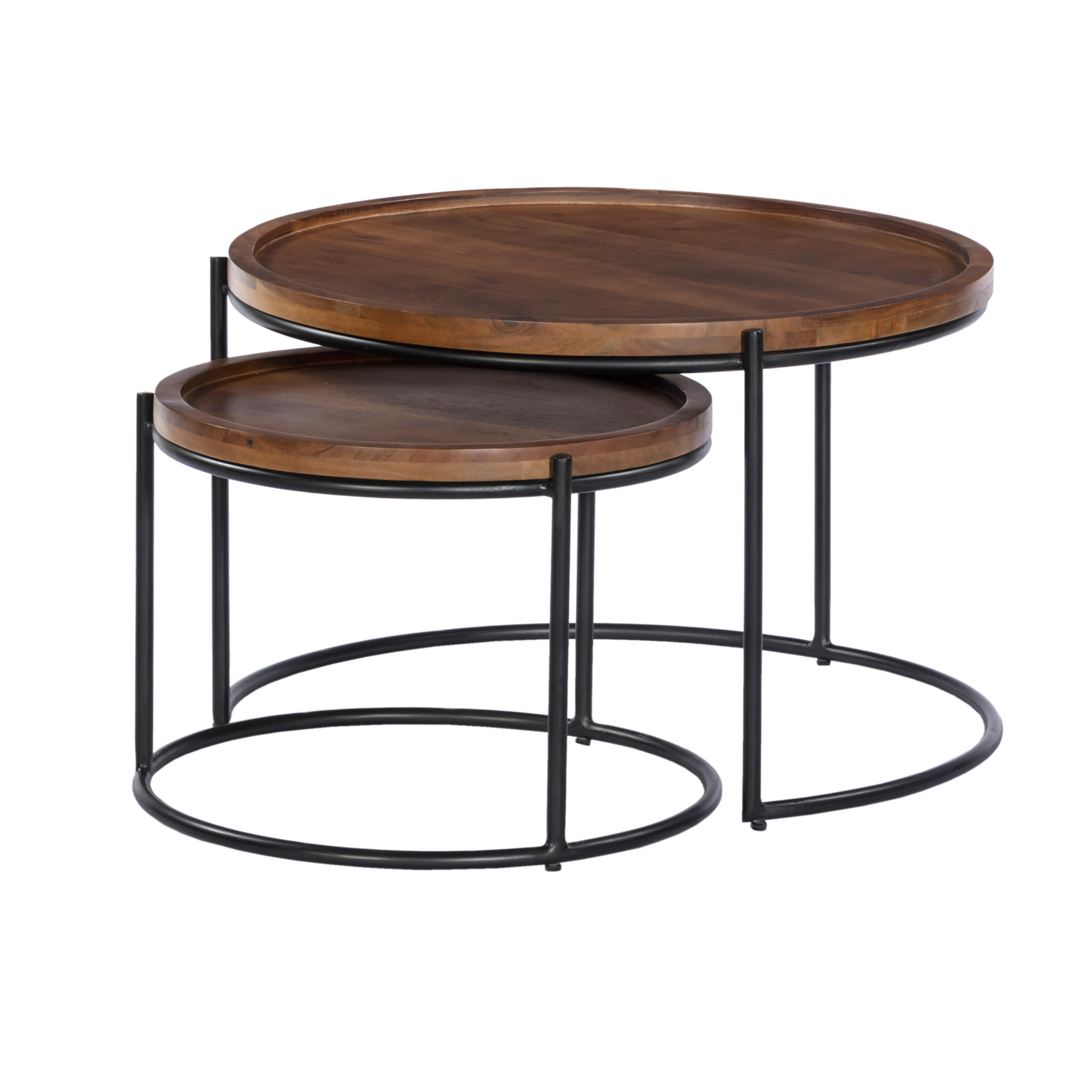 Coffee Table Set Of 2 Round 70 Acacia