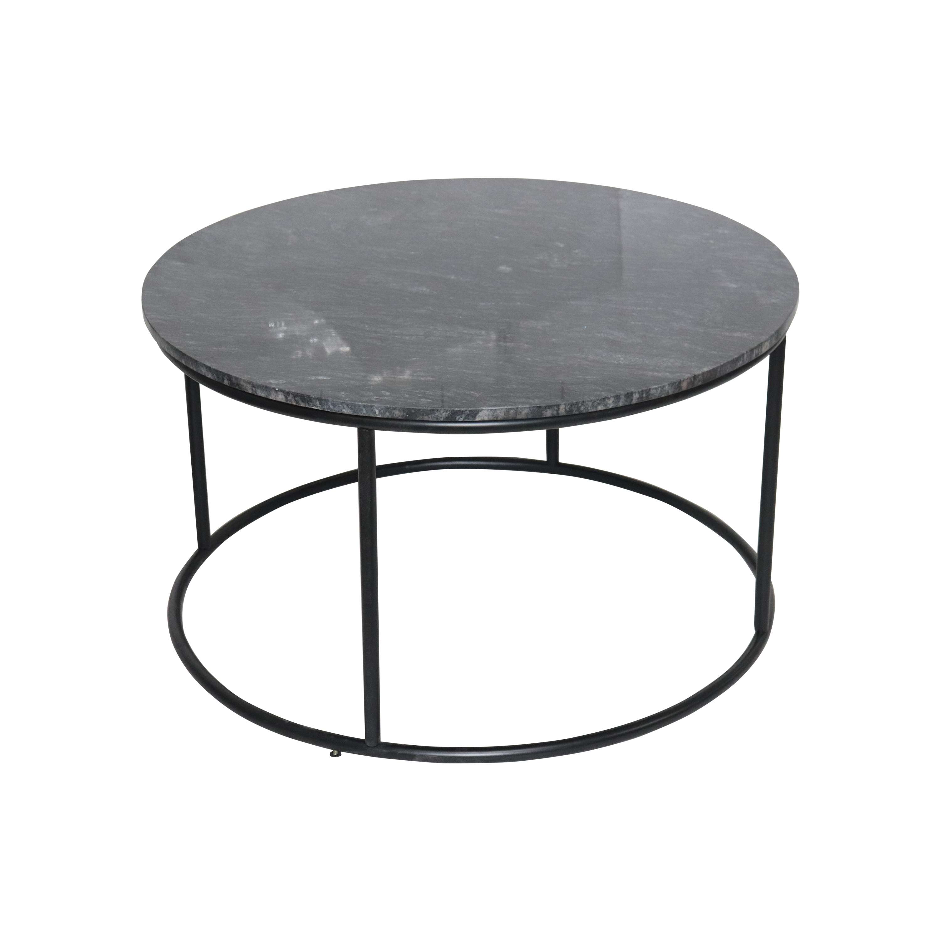 Coffee Table Round 80 Black Marble