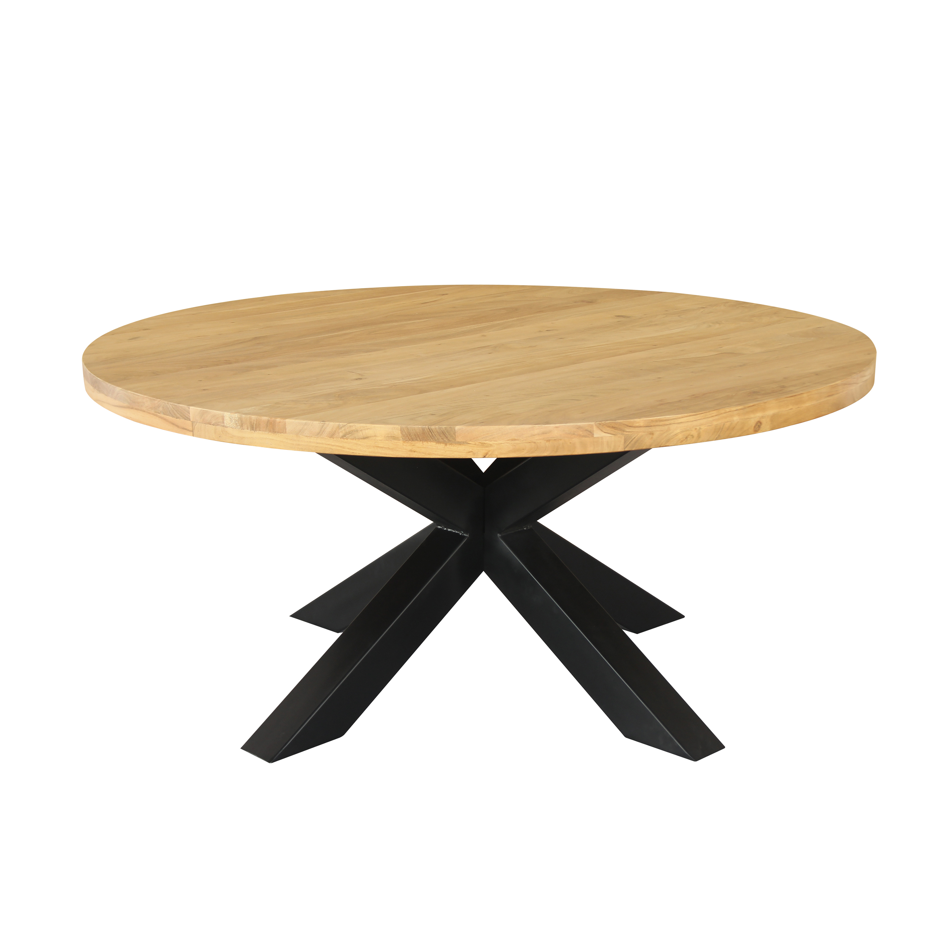 Dining Table Round With Metal Spider Leg 160 Acacia