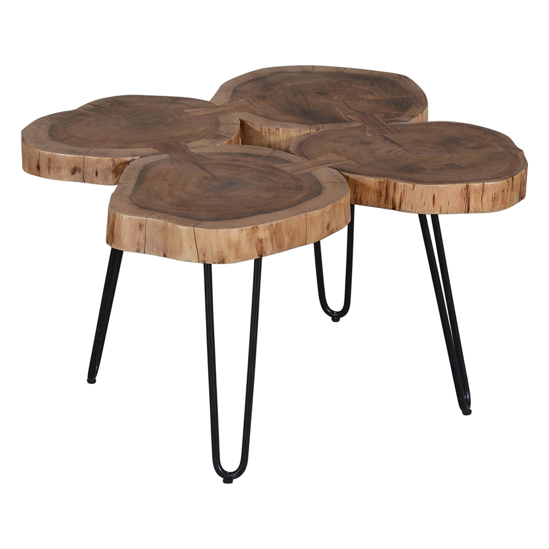 Four Log Coffee Table Round Live Edge 76 Acacia