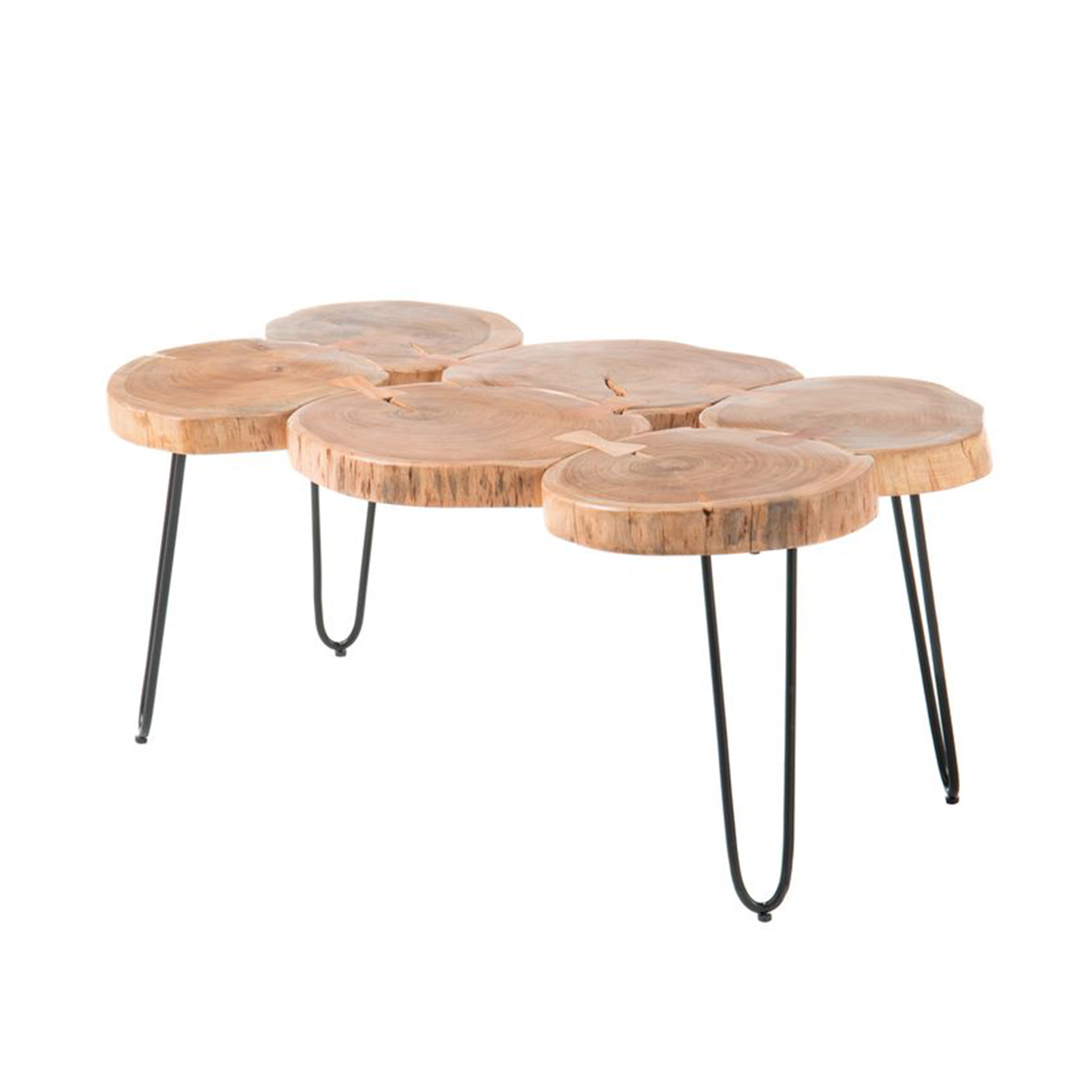 Six Log Coffee Table Round With Hairpin Leg 100 Acacia