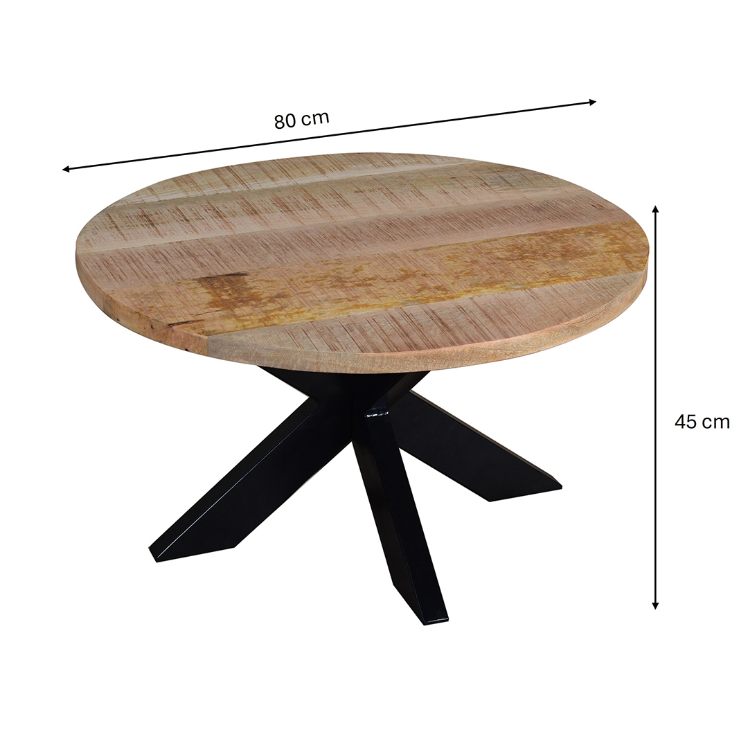 Coffee Table Round Spider Leg 80 Mango