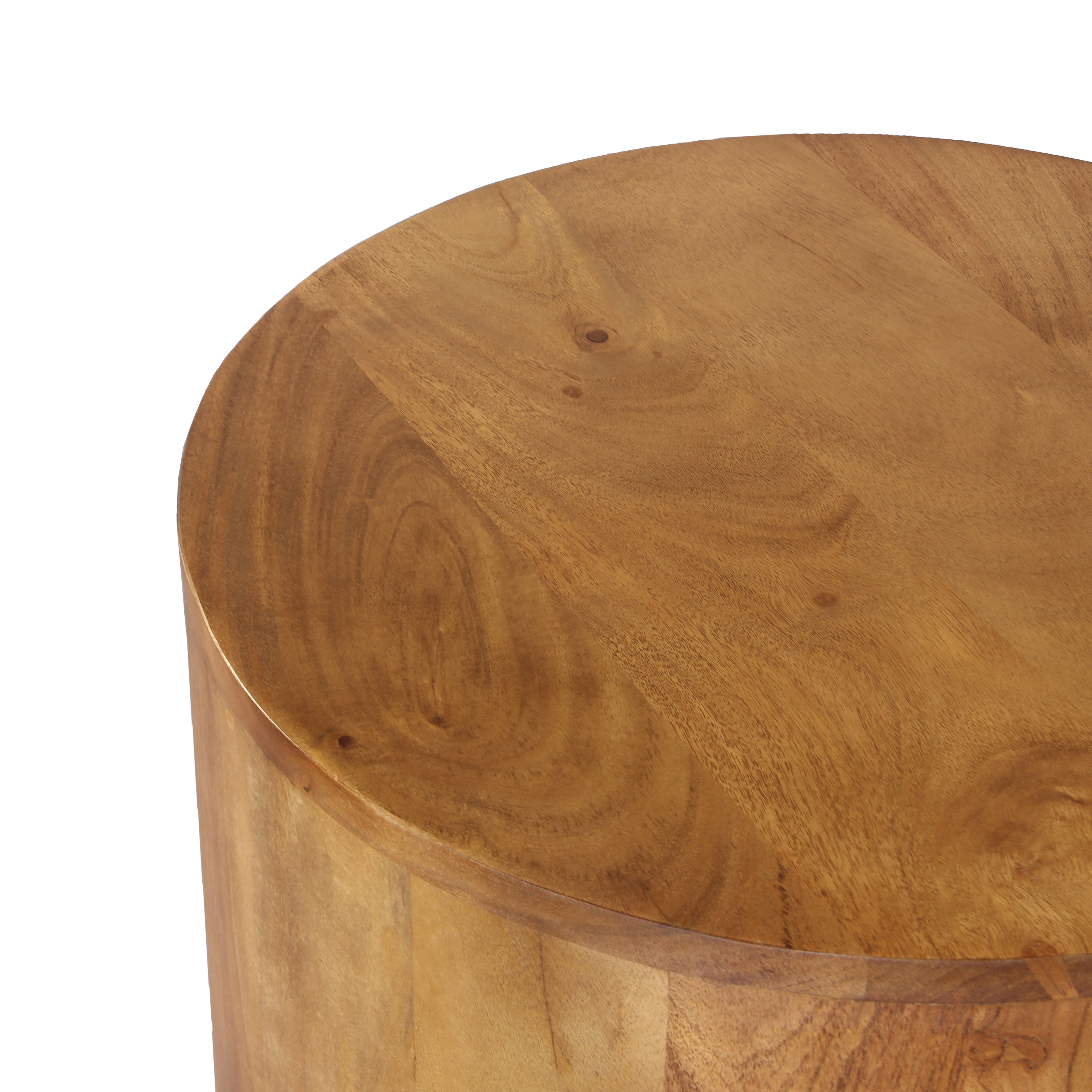 Side Table Round With Wooden Base