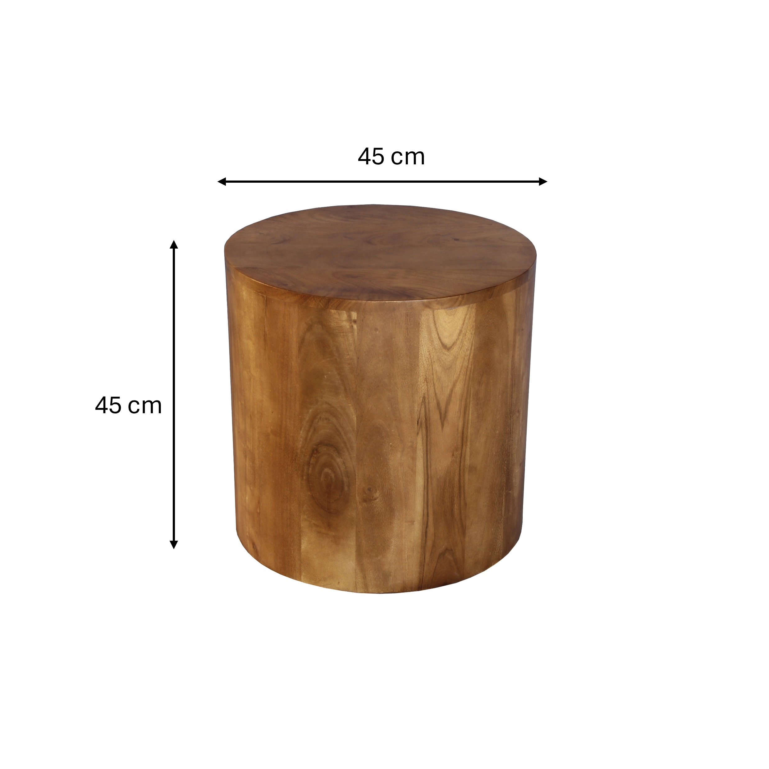 Side Table Round With Wooden Base