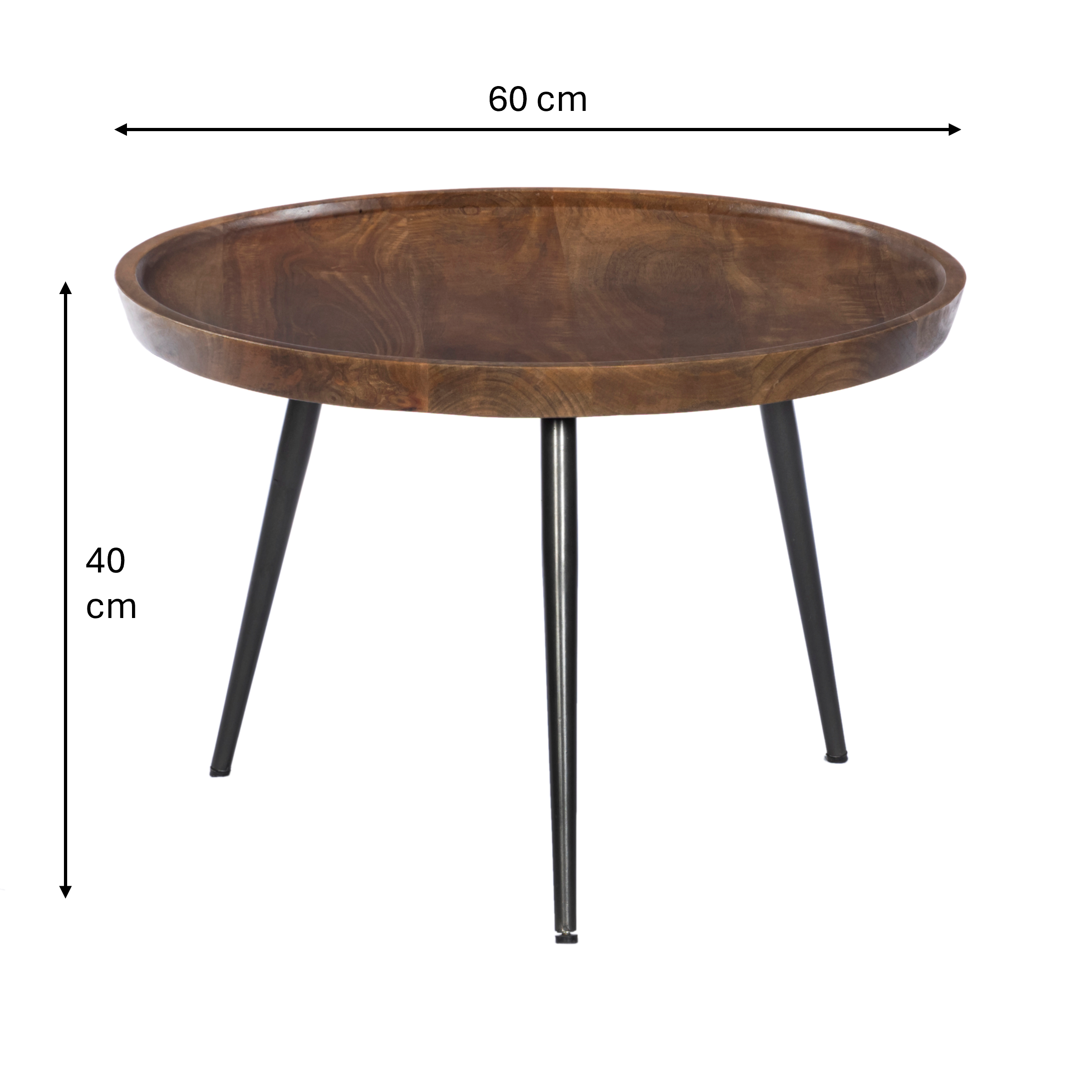 Lounge Table Round Pencil Leg 60 Mango