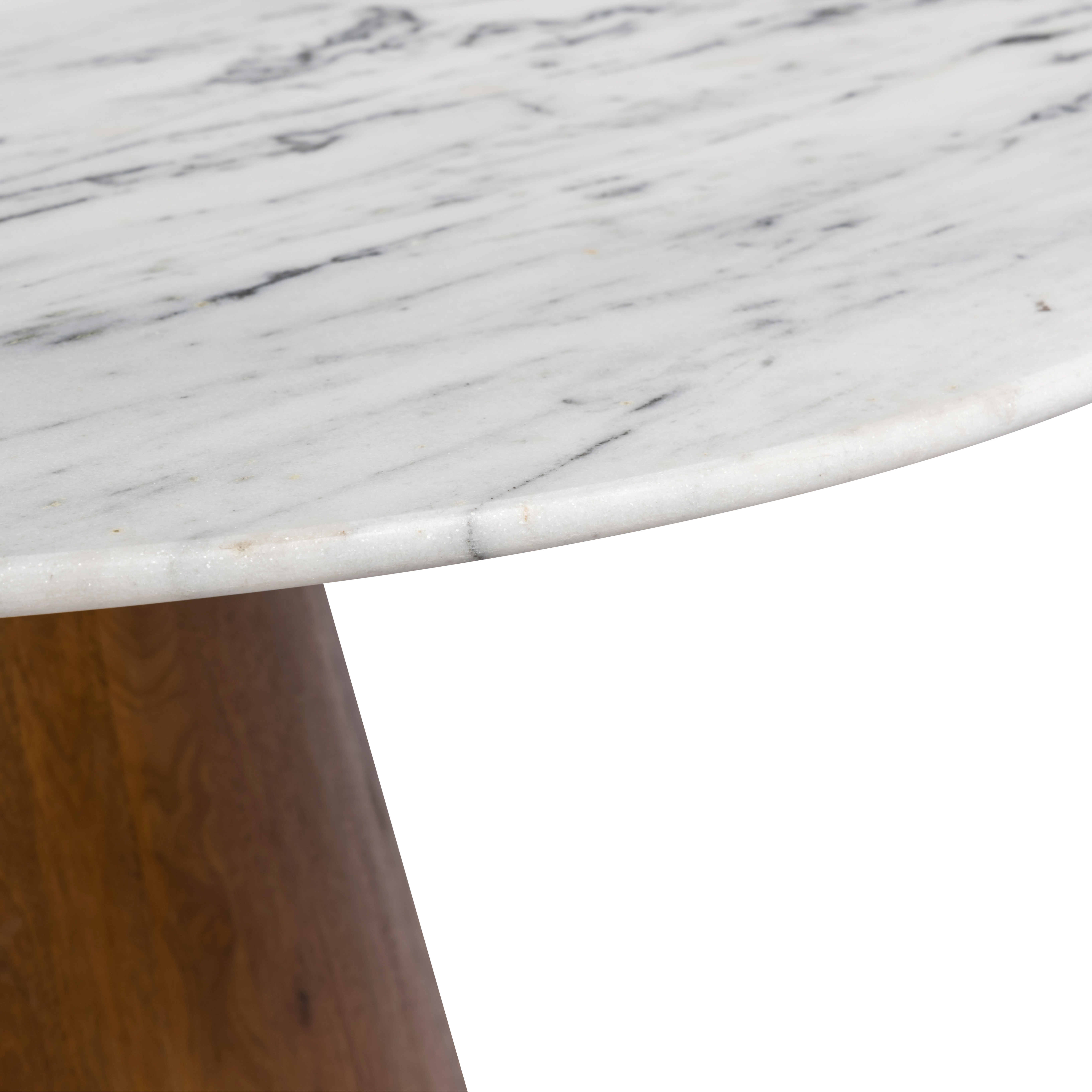 Dining Table Round With Wooden Base 130 Marble