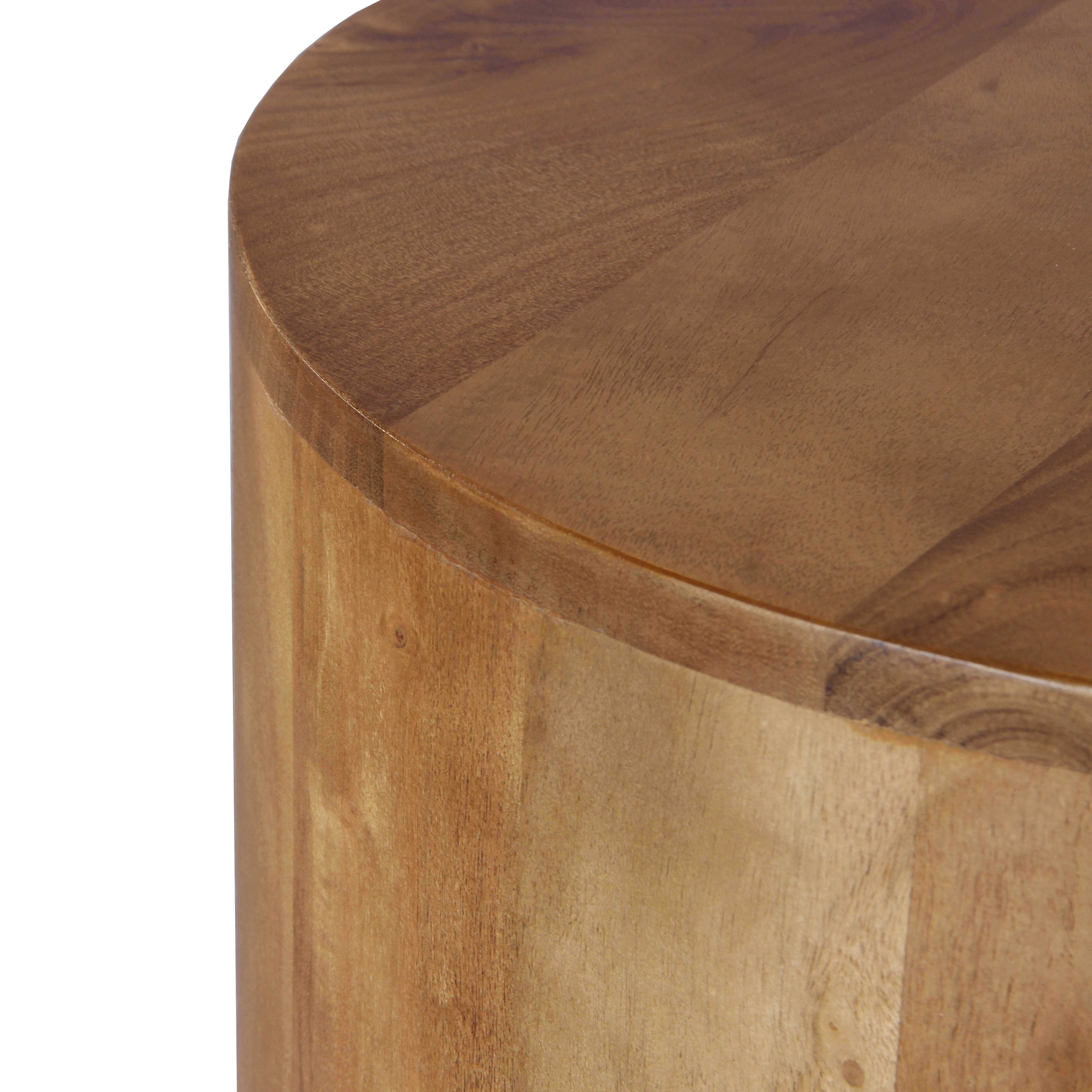 Side Table Round With Wooden Base