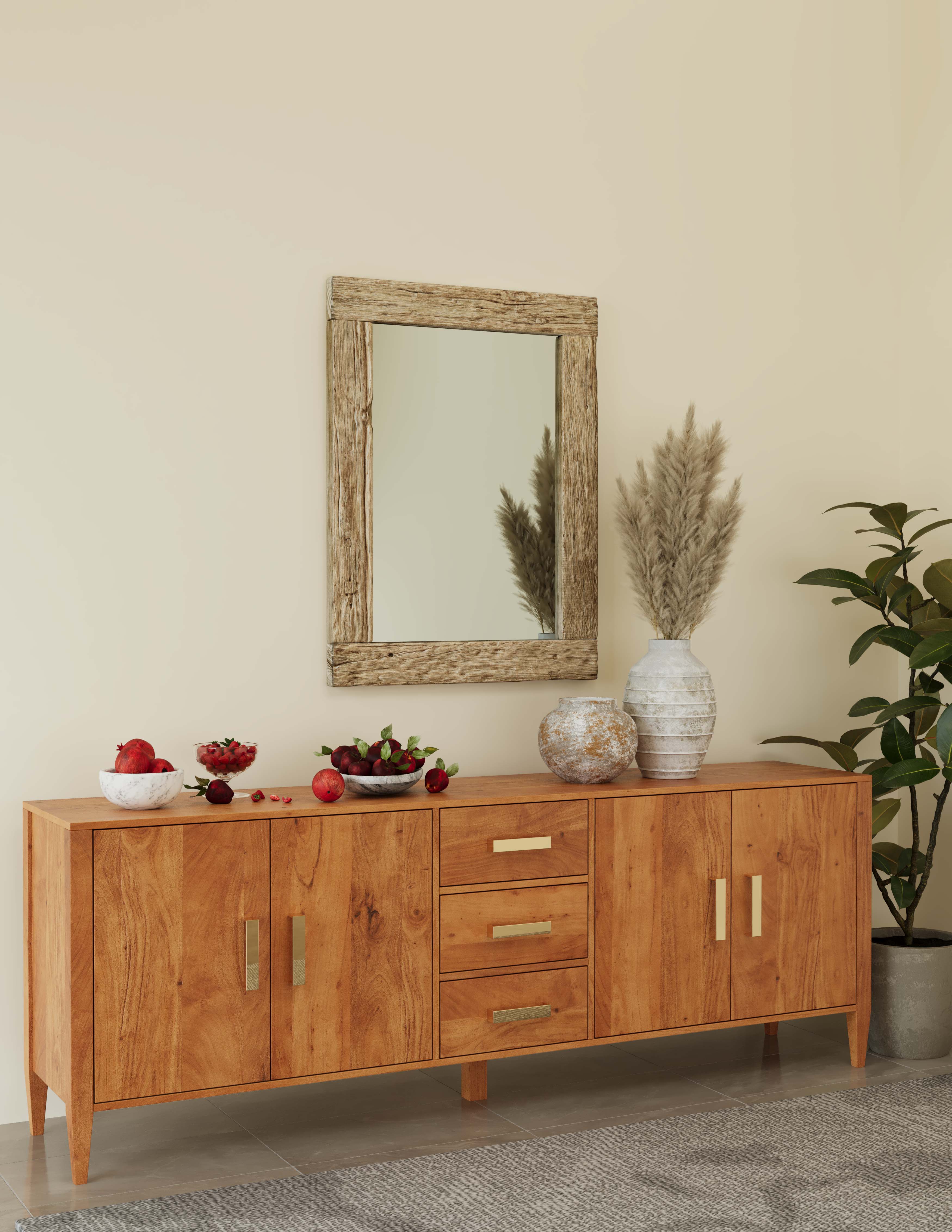 Golden Oak Elegance and Rustic Reflections