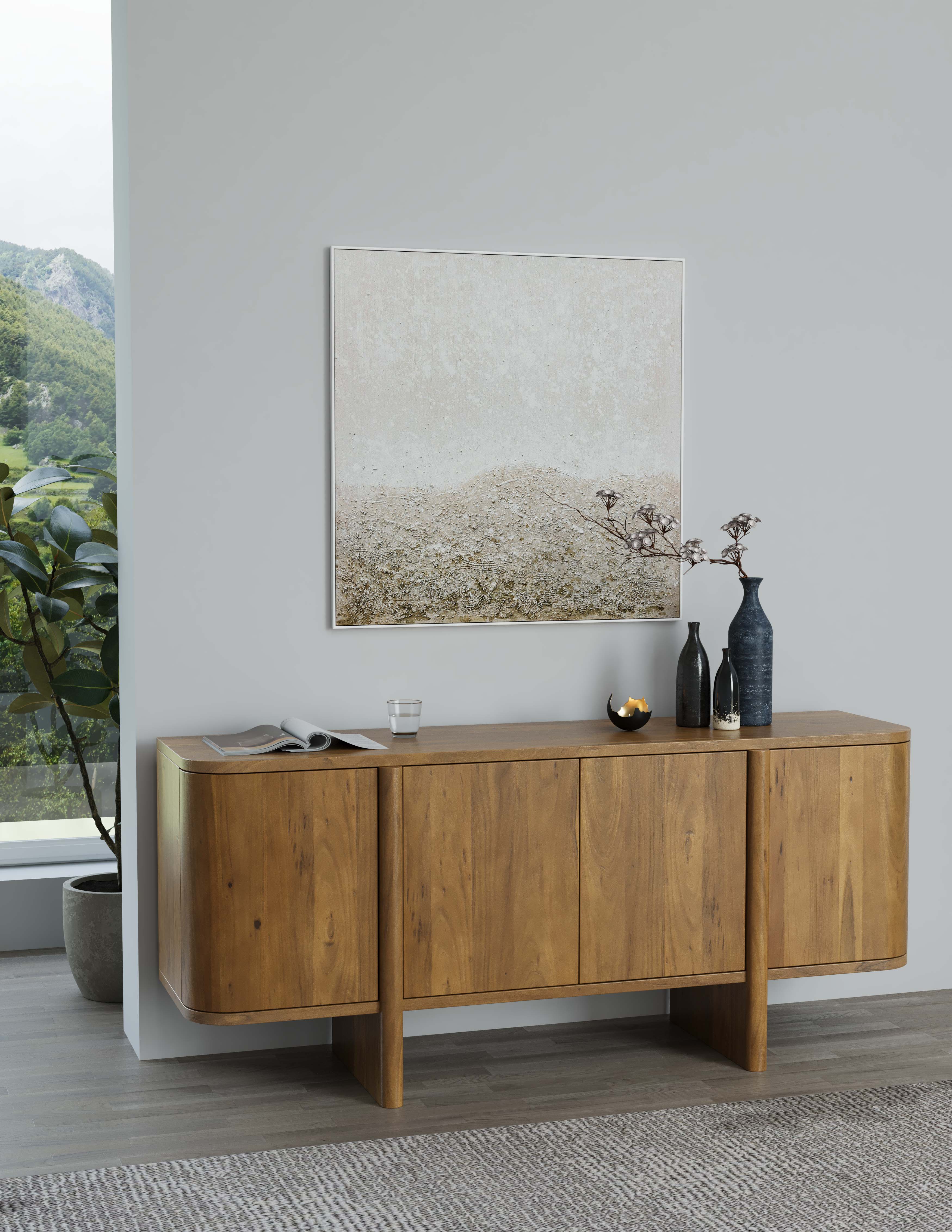 Sculptural Fluidity and Organic Warmth