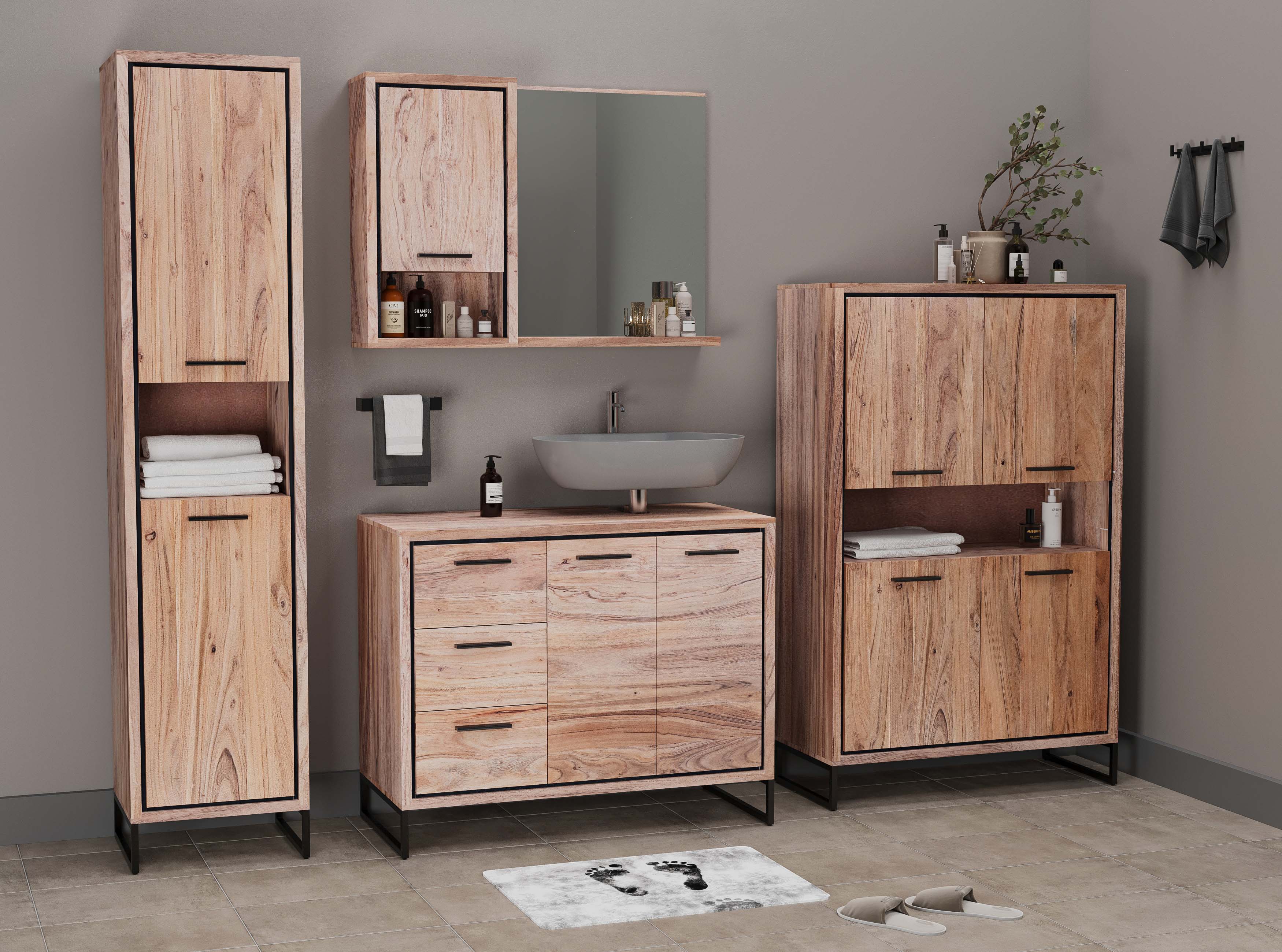 Modern Industrial Spa Retreat in Natural Mango Wood