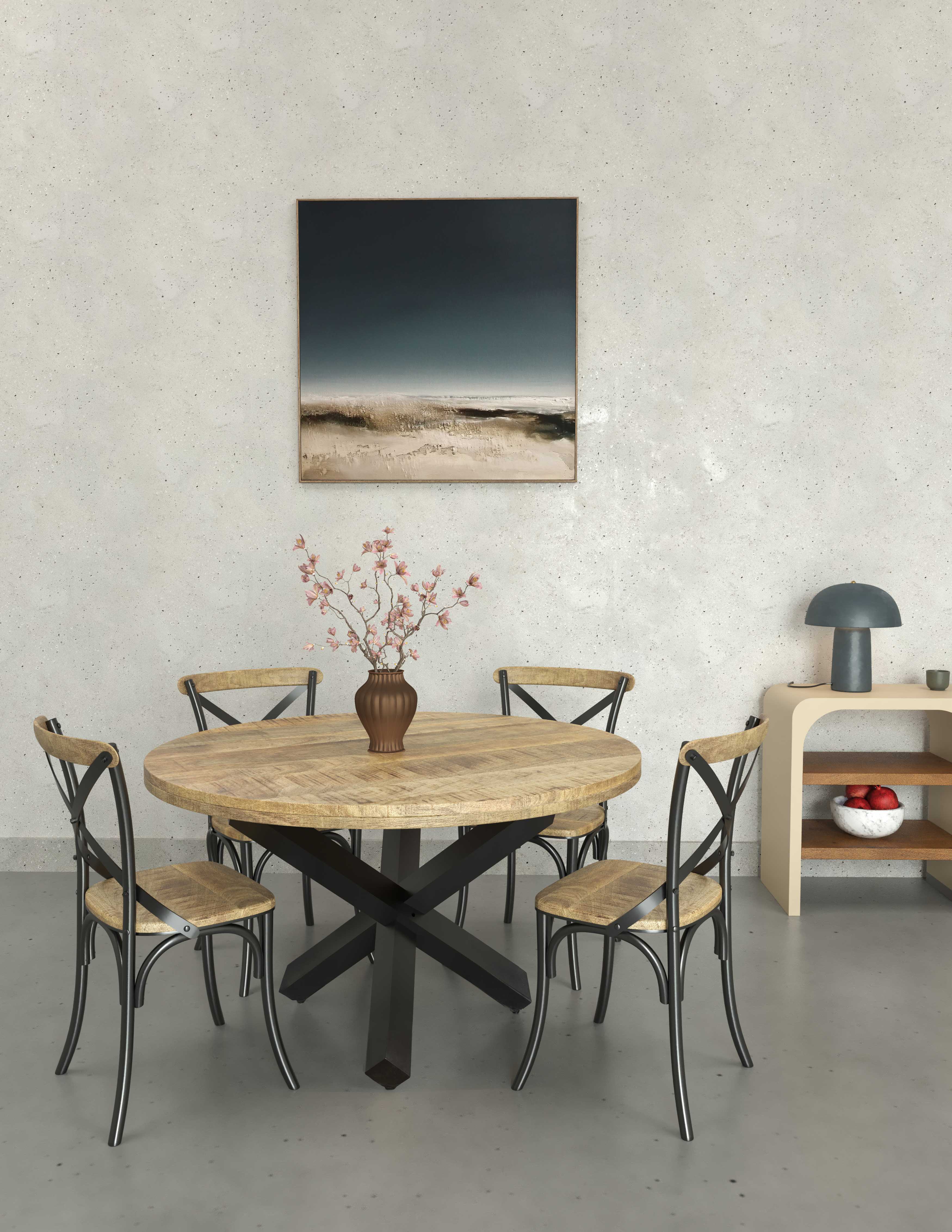 Rustic Geometric Dining and Architectural Softness